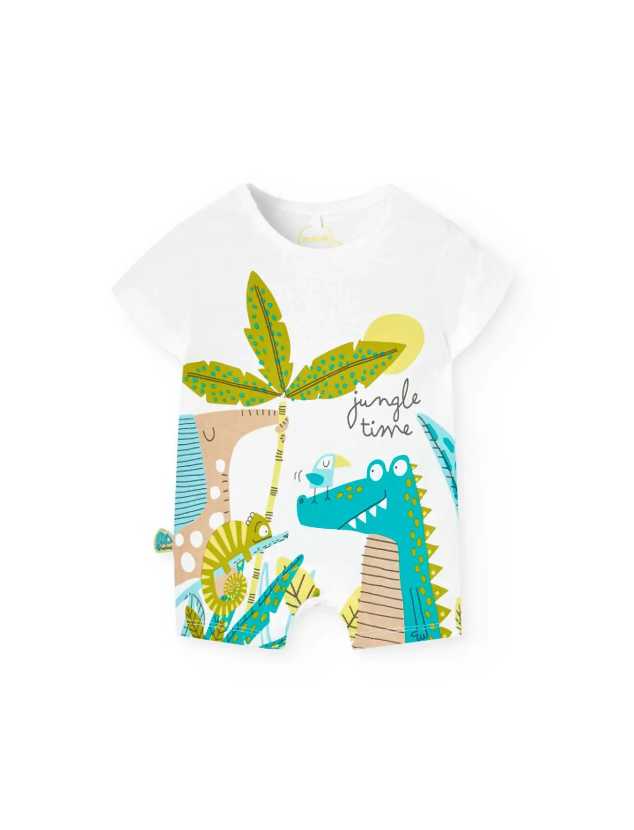 Boboli Knit Play Suit, 56, Bodys, Weiß - Short-sleeved, Kinder
