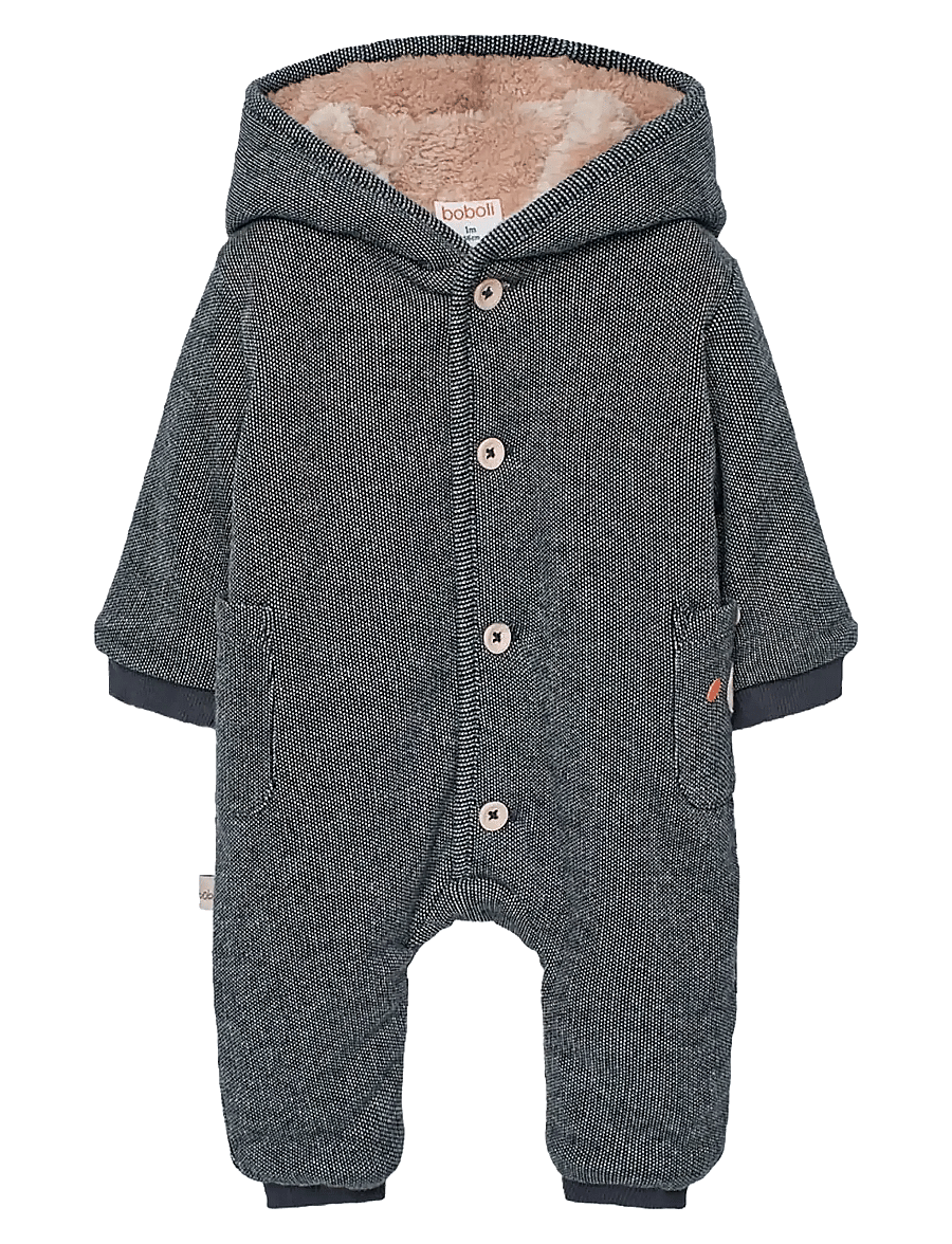 Boboli - Knit play suit fantasy for baby -BCI - fleece overalls - anthracite - 0