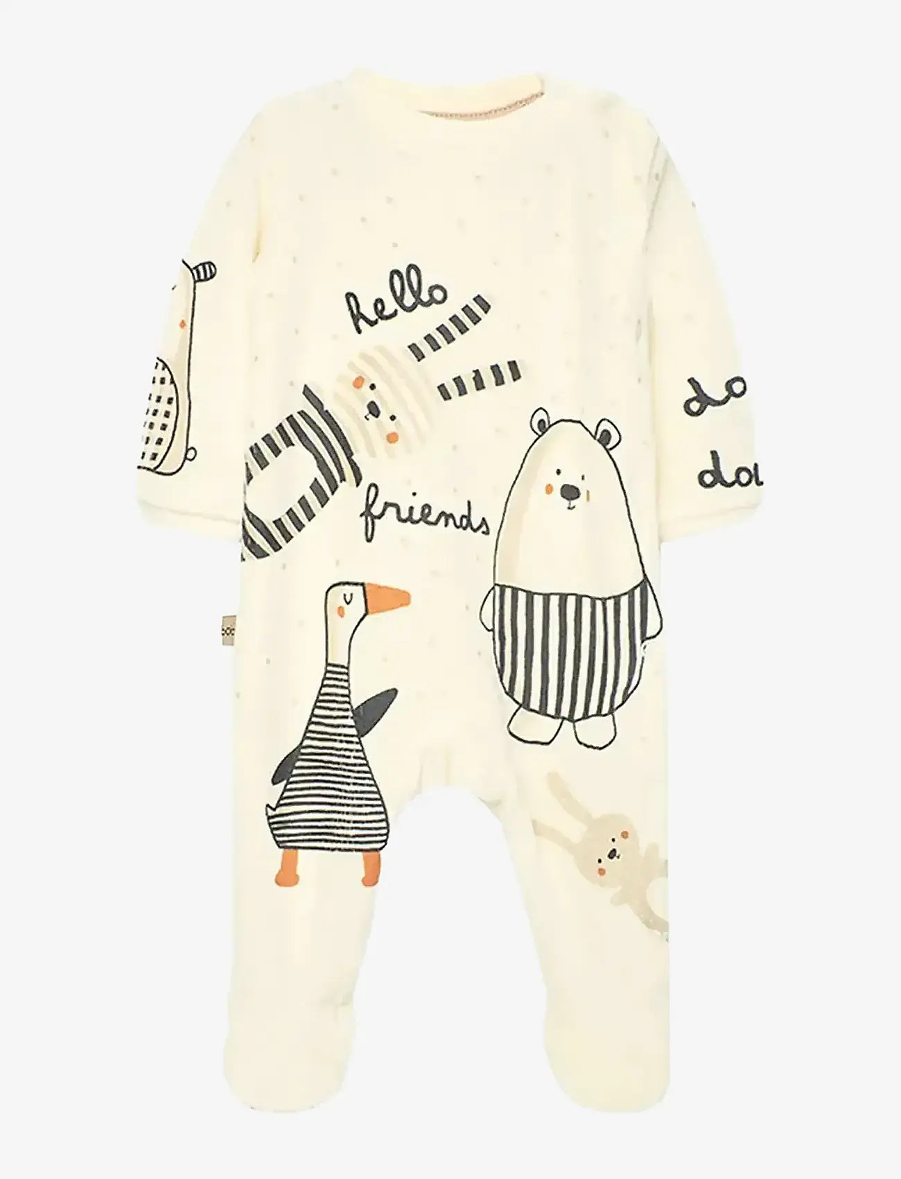 Boboli - Velour play suit for baby -BCI - långärmade bodysuits - off white - 0