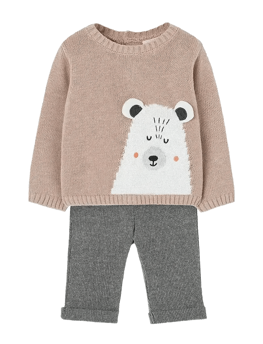 Boboli - Set knit -BCI - komplektid pikkade varrukatega t-särgiga - linen - 0