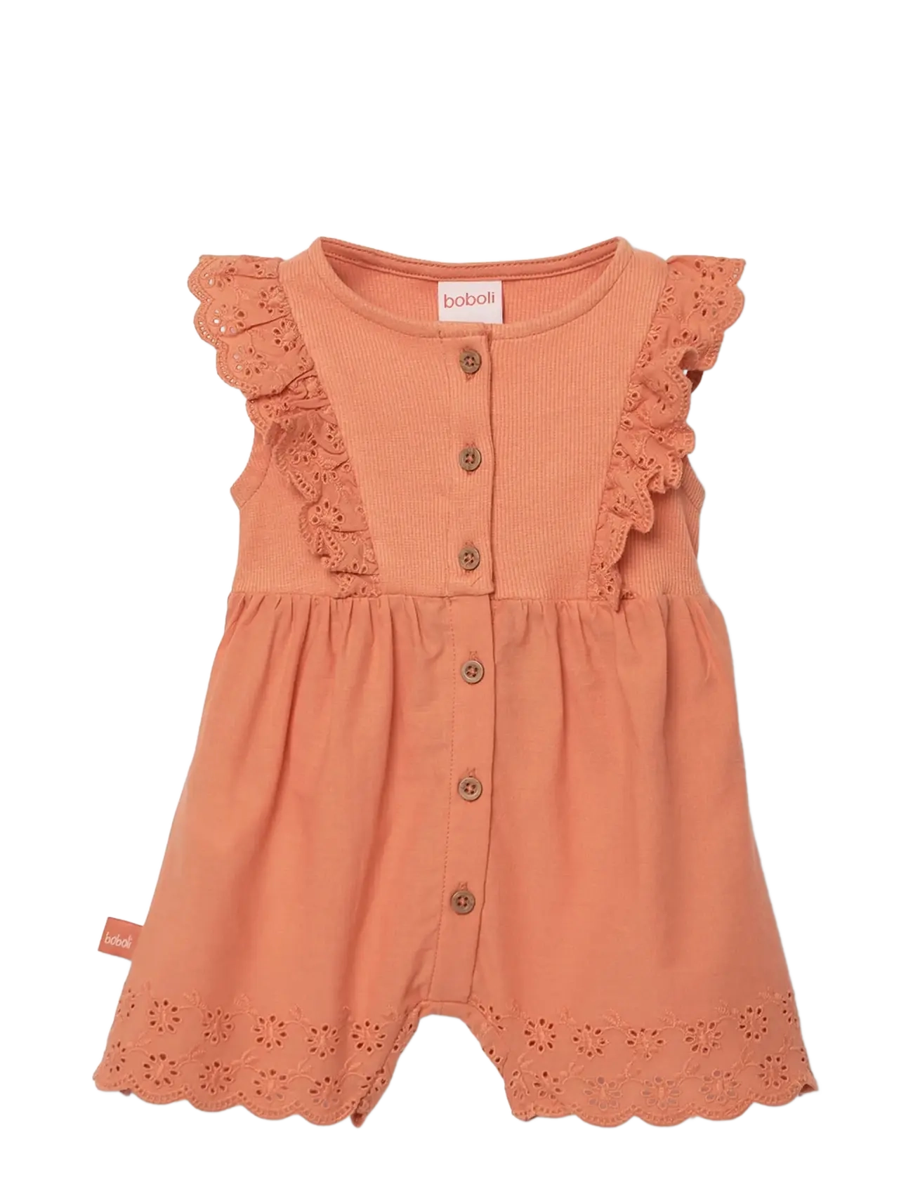Boboli Batiste jumpsuit embroidery for girl - Riided - CARAMEL / orange