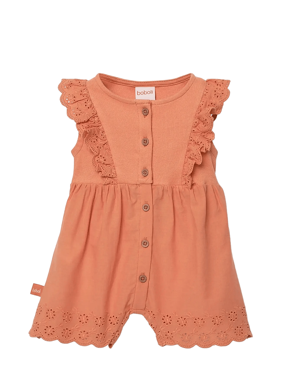 Boboli - Batiste jumpsuit embroidery for girl - jumpsuits - caramel - 0