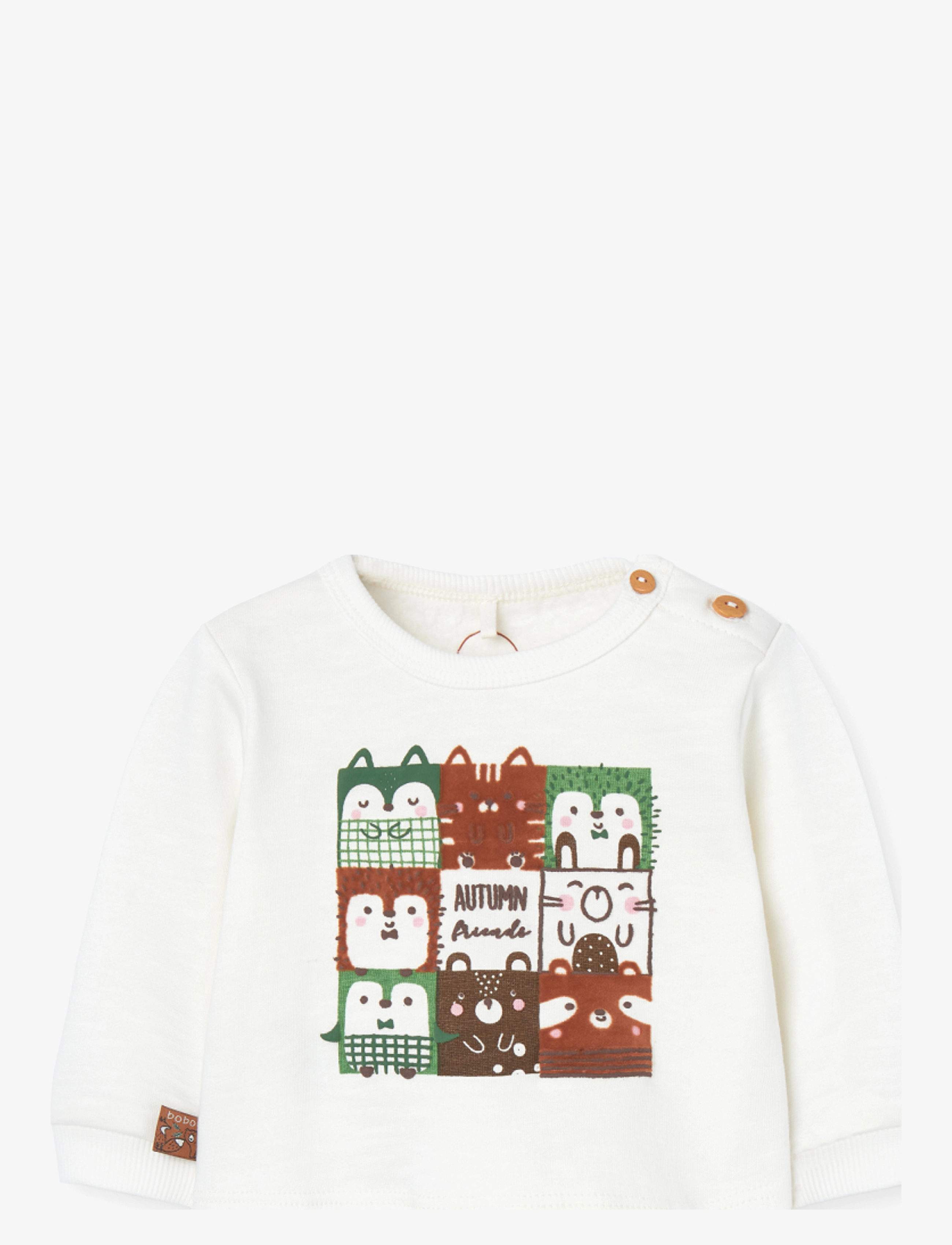 Boboli Fleece sweatshirt for baby boy -BCI - Kleidung - OFF WHITE / white
