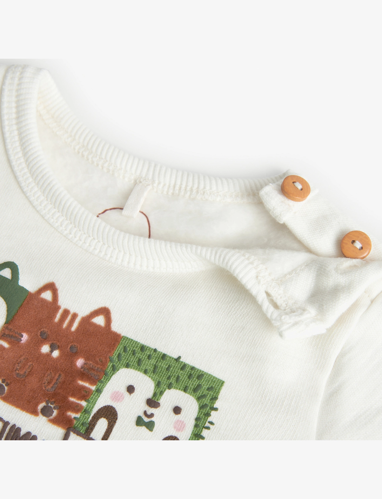 Boboli - Fleece sweatshirt for baby boy -BCI - langærmede t-shirts - off white - 2