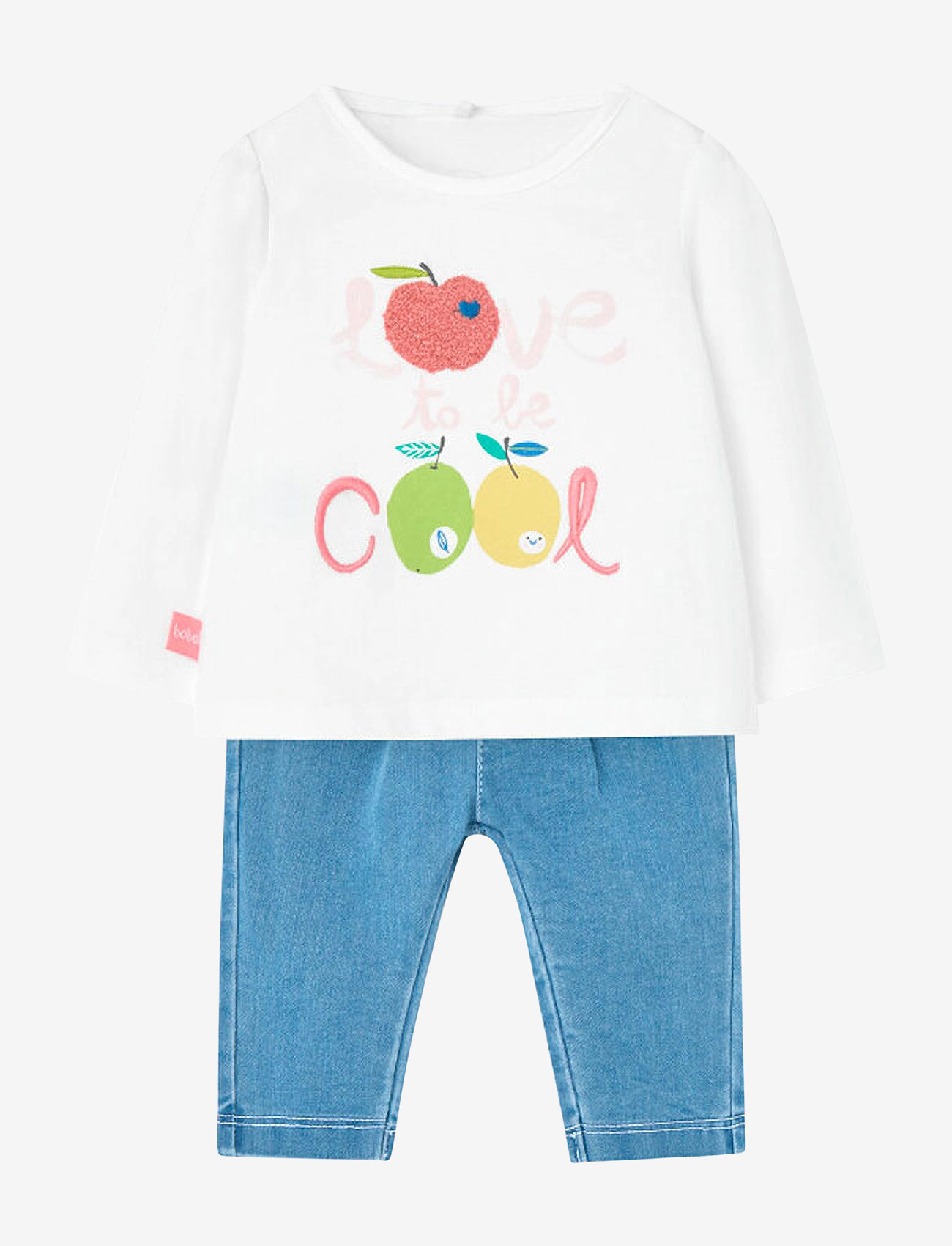 Boboli - Set knit - sæt med langærmet t-shirt - white - 0