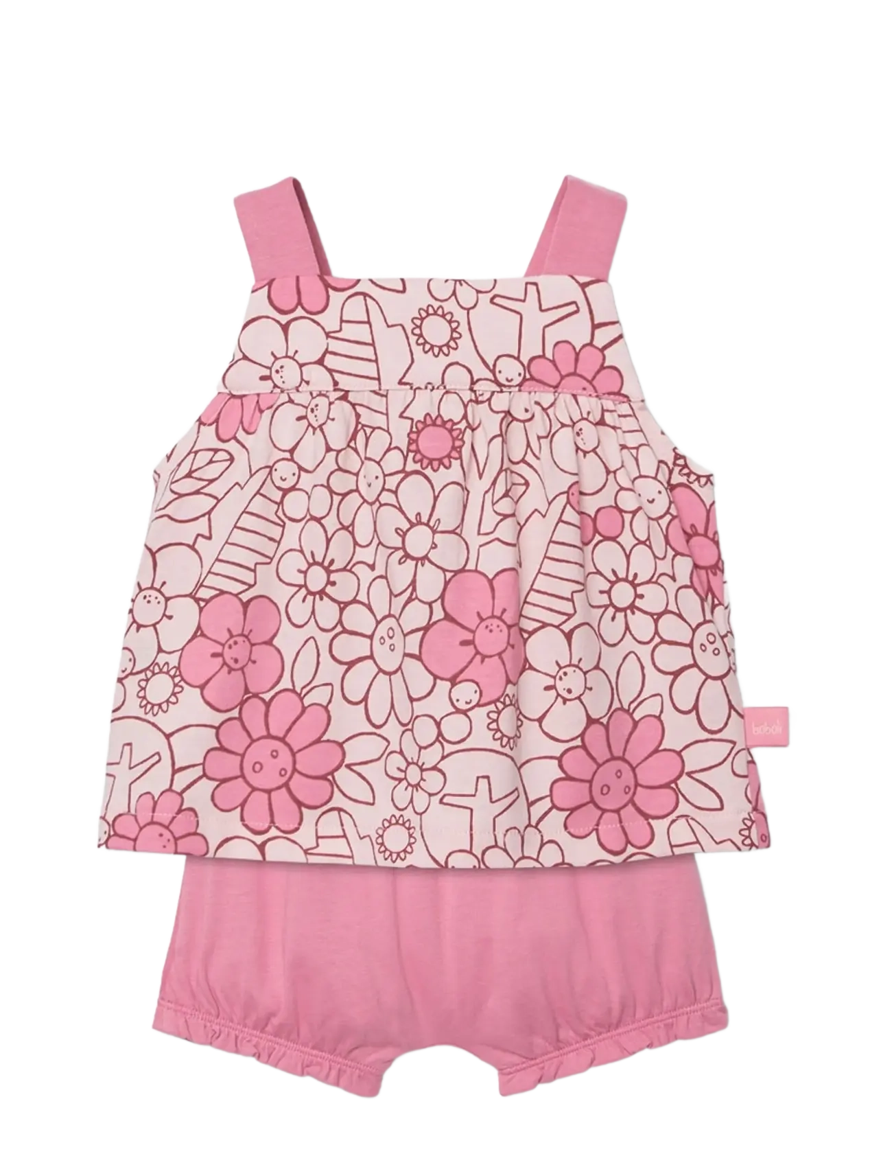 Boboli Set Knit Floral For Baby Girl -Bci, 56, Pink, Sæt > Sæt Med Kortærmet T-Shirt, Børn