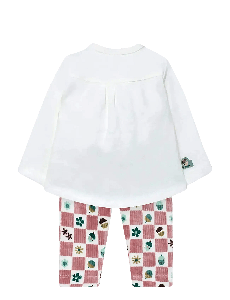 Boboli - Set knit -BCI - sæt med langærmet t-shirt - off white - 2