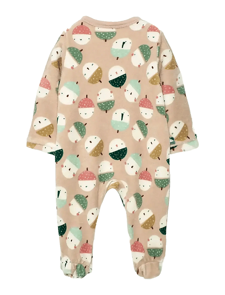 Boboli - Velour play suit printed for baby -BCI - langærmede heldragter - print - 2