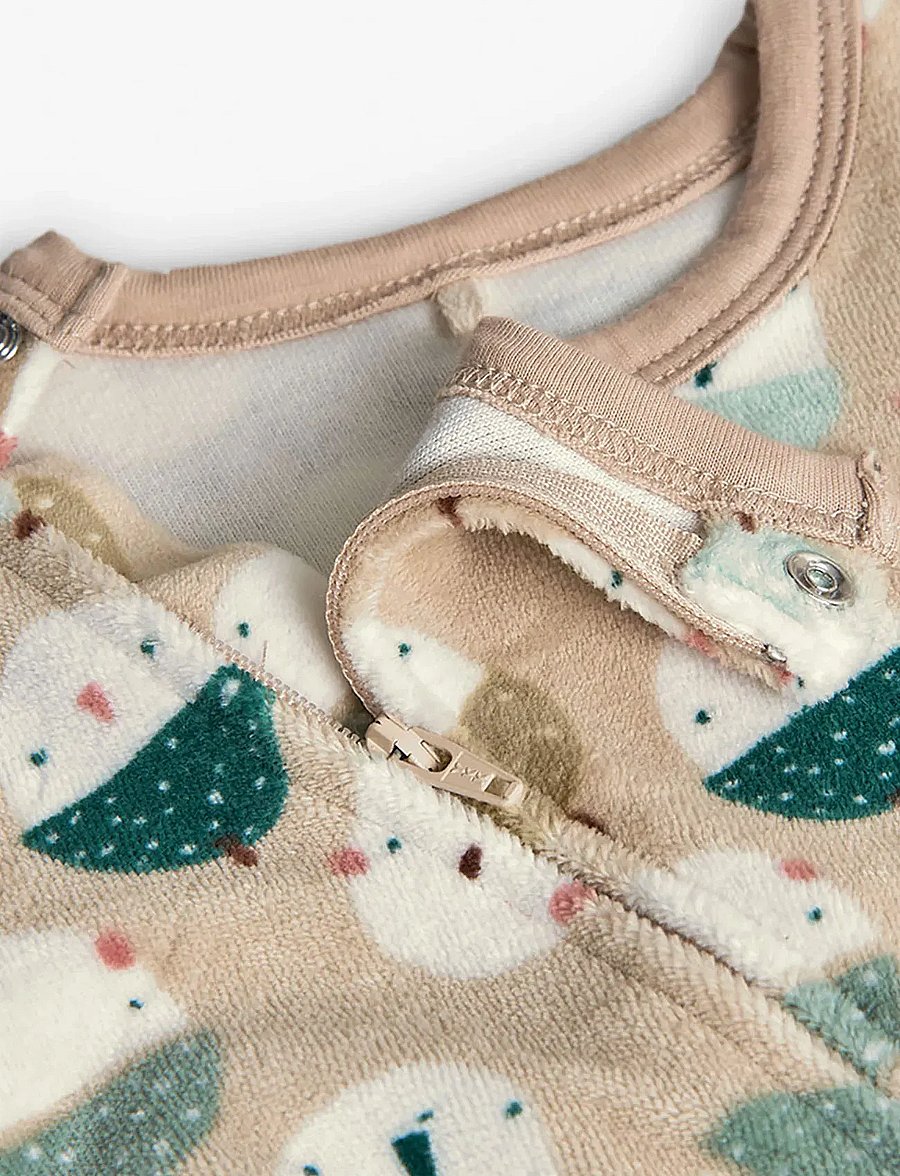 Boboli - Velour play suit printed for baby -BCI - langærmede heldragter - print - 3