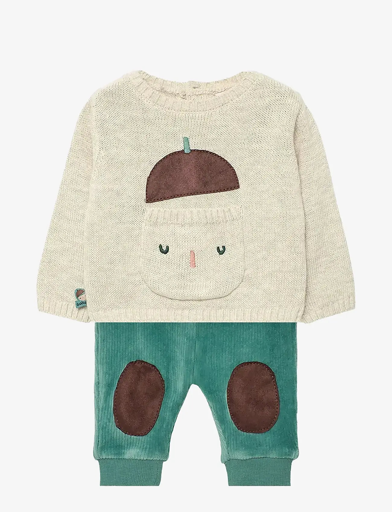 Boboli - Set knit   -BCI - sæt med langærmet t-shirt - beige - 0