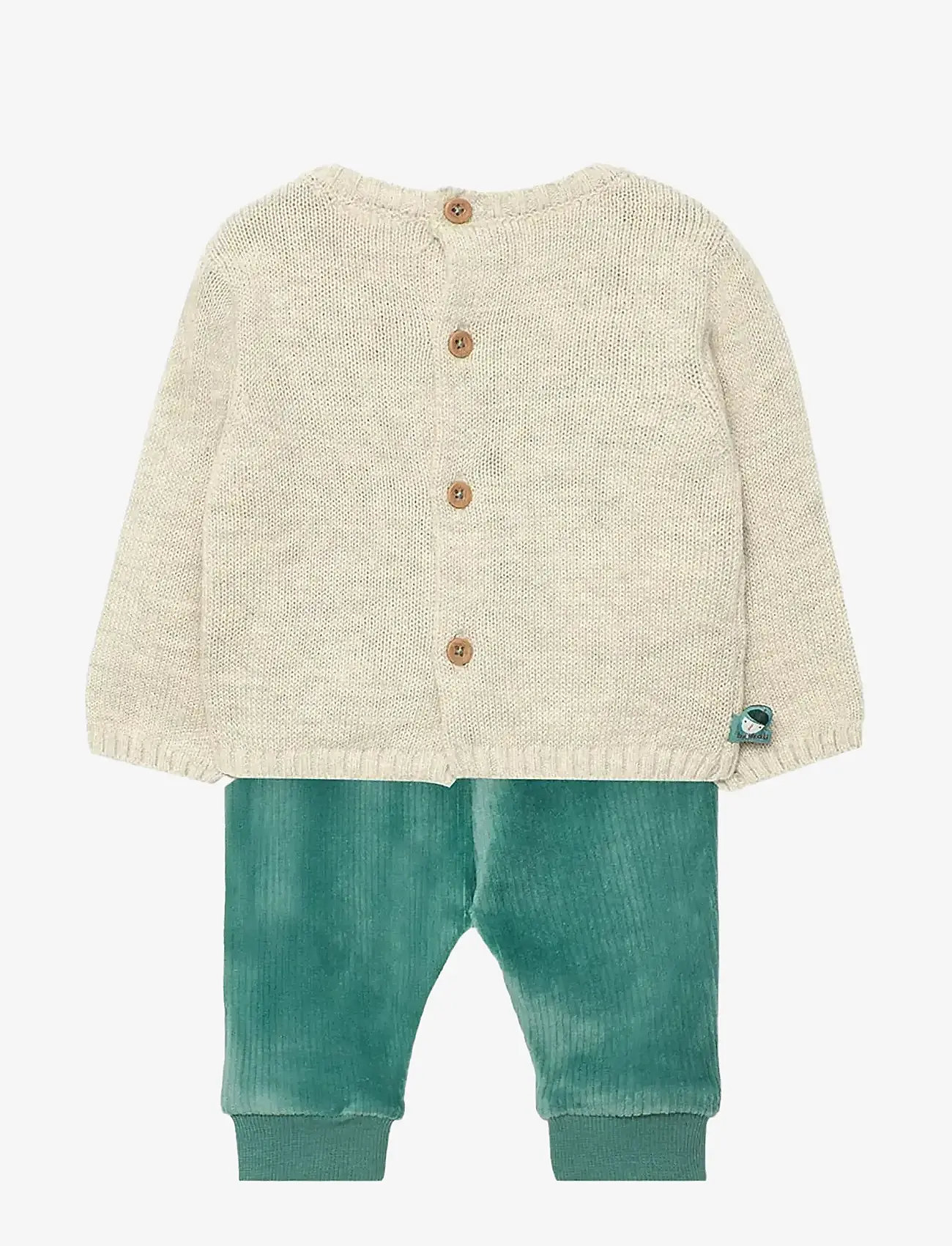 Boboli - Set knit   -BCI - sæt med langærmet t-shirt - beige - 1