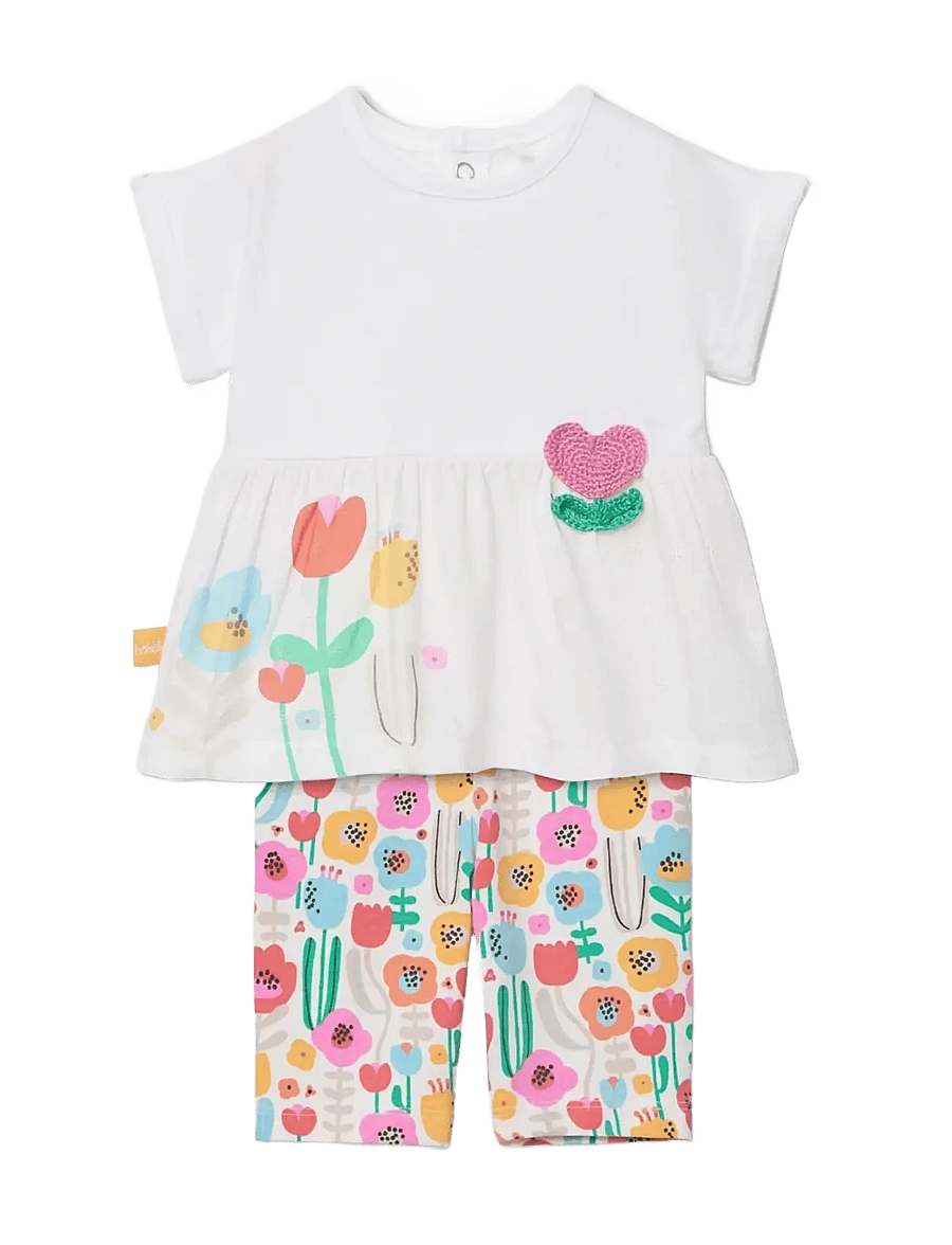 Boboli - Set knit combined for baby -BCI - ensembles avec t-shirt à manches courtes - white - 0