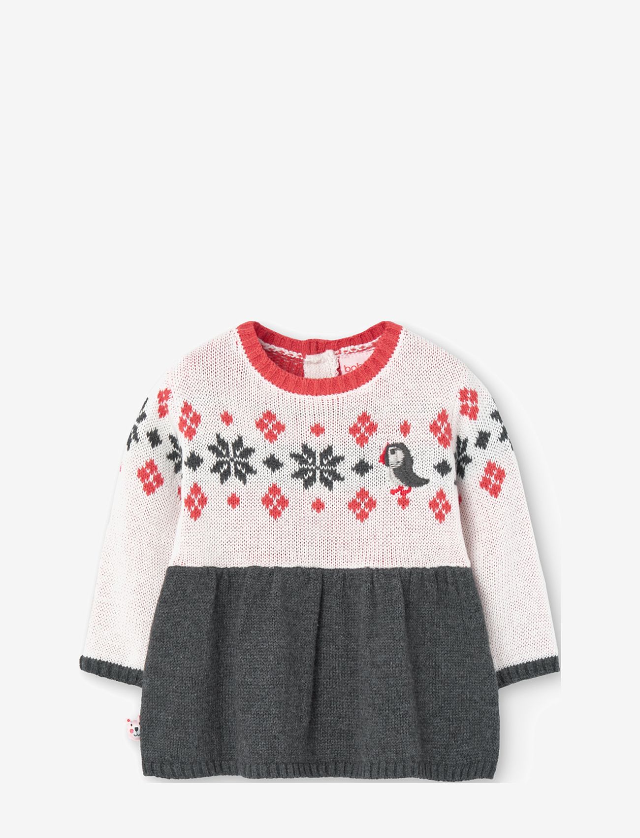 Boboli - Knitwear dress for baby girl -BCI - långärmade babyklänningar - off white - 0