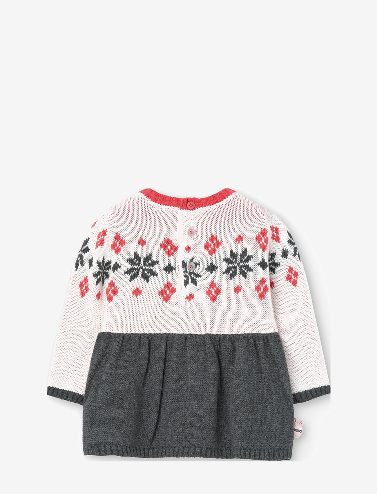 Boboli - Knitwear dress for baby girl -BCI - långärmade babyklänningar - off white - 1