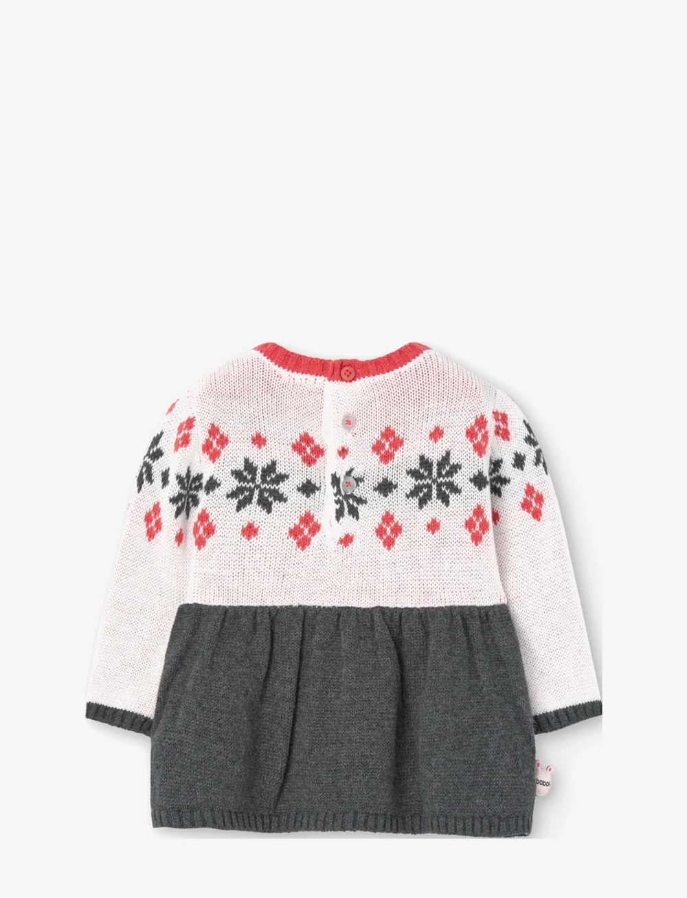 Boboli - Knitwear dress for baby girl -BCI - långärmade babyklänningar - off white - 1