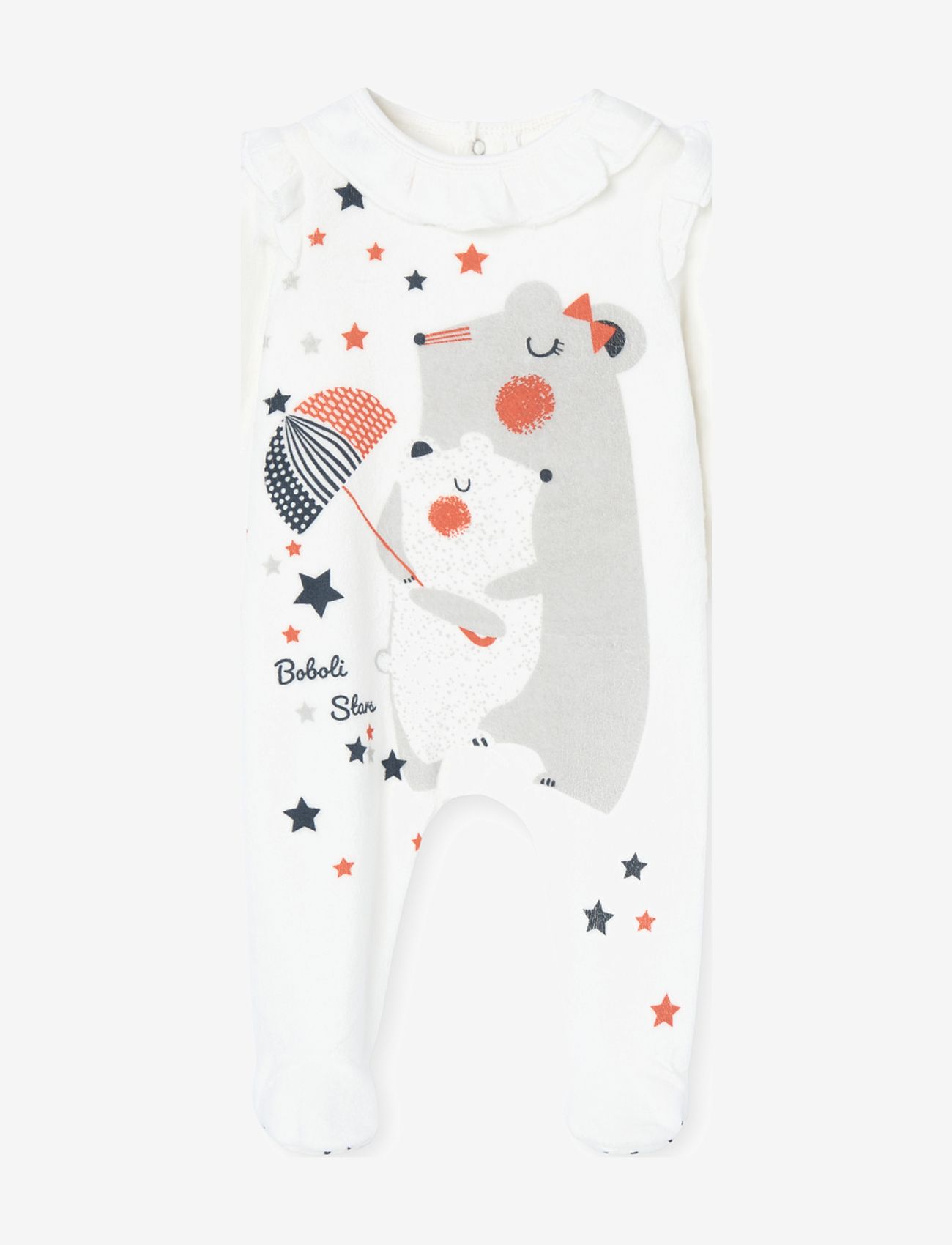 Boboli - Velour play suit for baby girl -BCI - natdragter - off white - 0