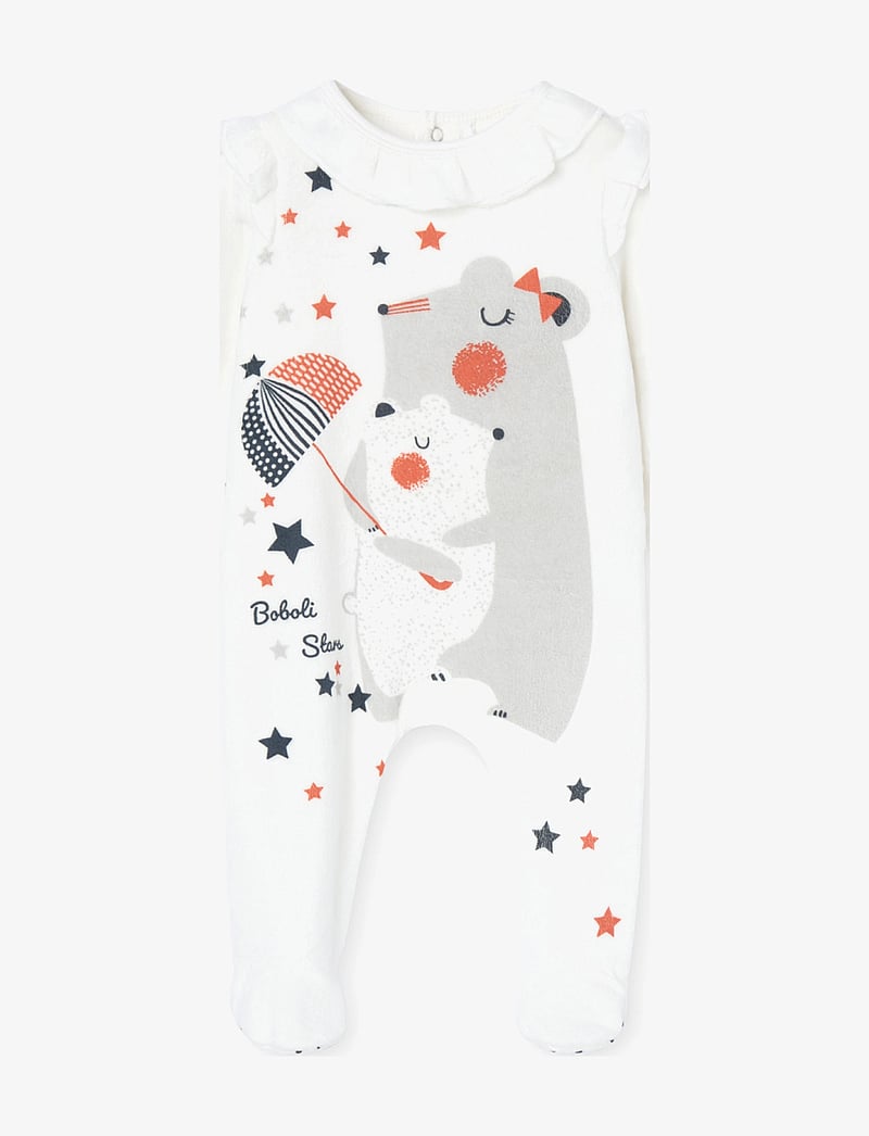 Boboli - Velour play suit for baby girl -BCI - sovoveraller - off white - 0