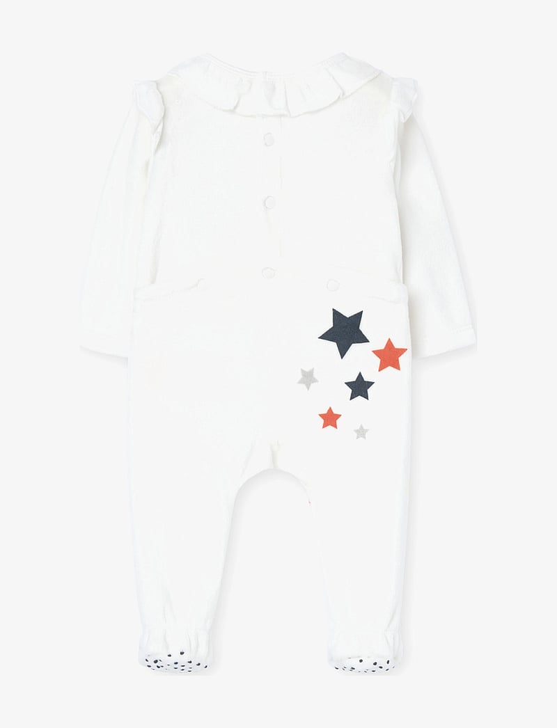 Boboli - Velour play suit for baby girl -BCI - sovoveraller - off white - 1
