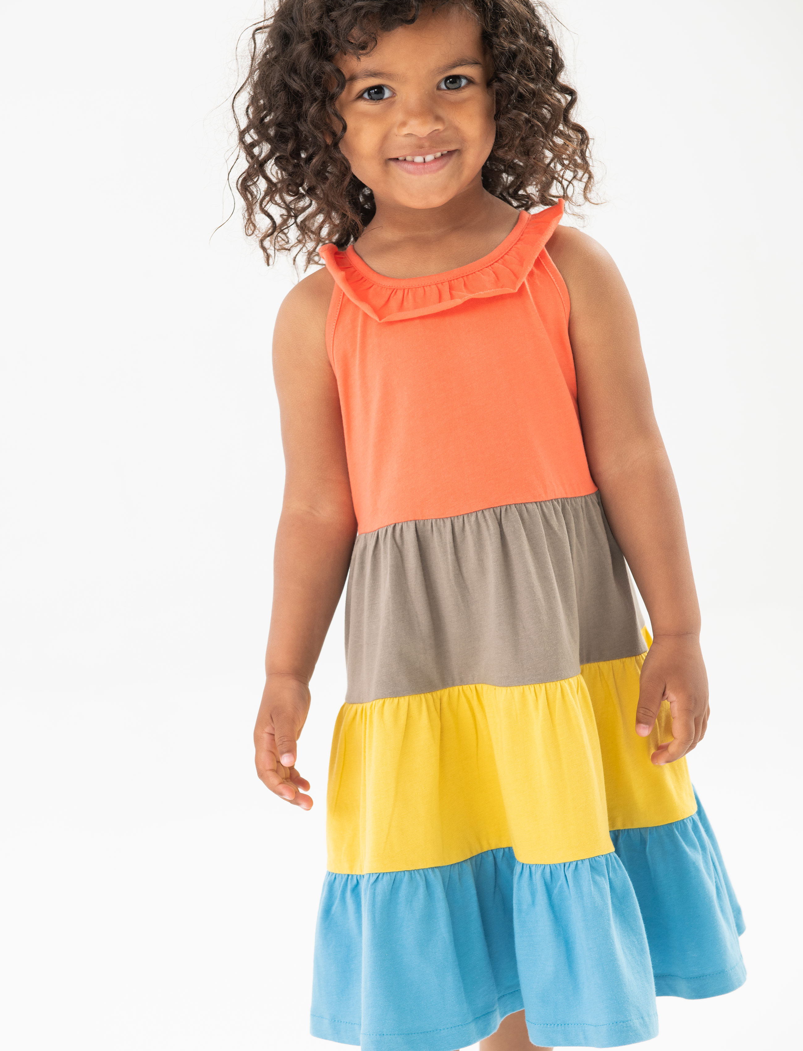 Boboli Dress with ruffles - Klänningar & Kjolar - WATERMELON / blue