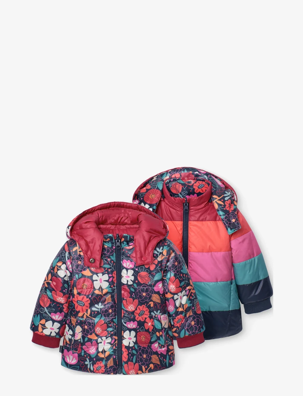 Boboli - Reversible parka floral for baby girl - winterjacke - print - 0