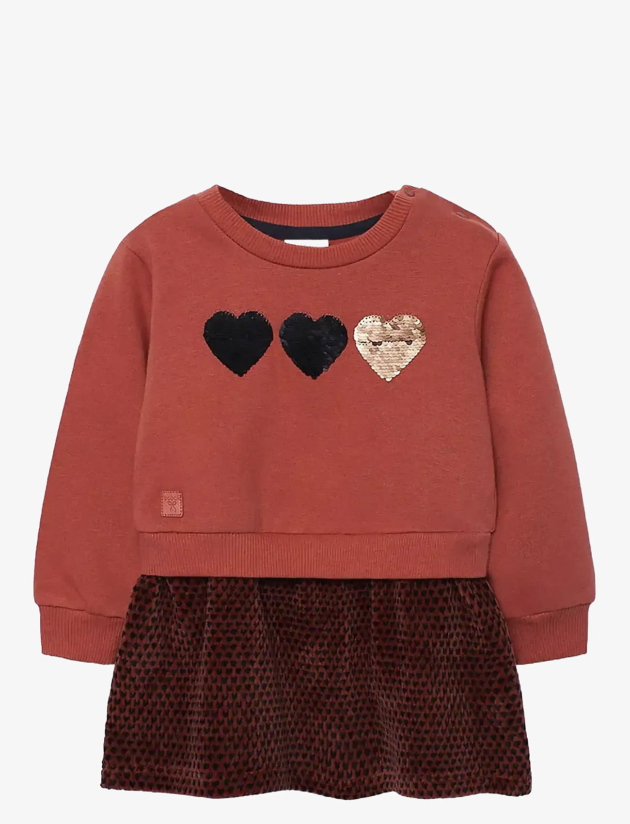 Boboli - Fleece combined dress - långärmade babyklänningar - copper - 0