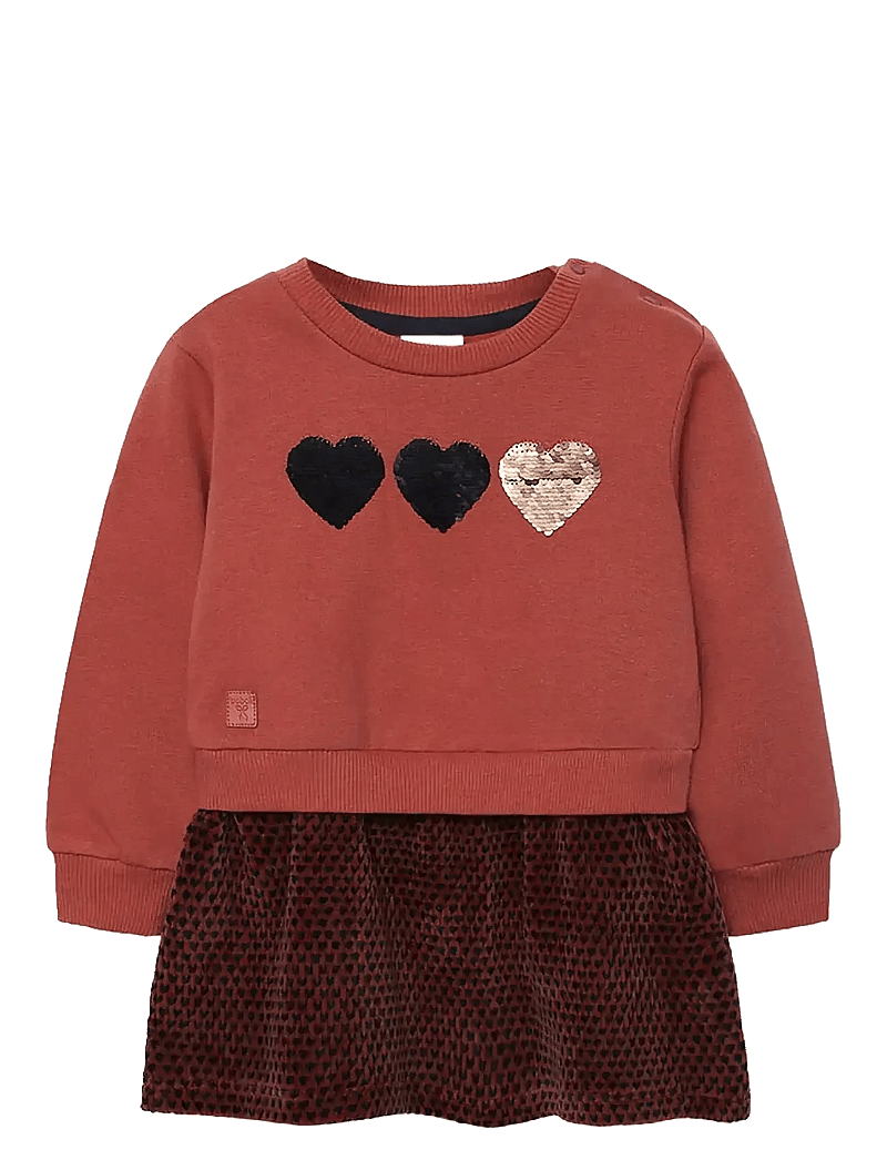 Boboli - Fleece combined dress - langärmelige babykleider - copper - 0