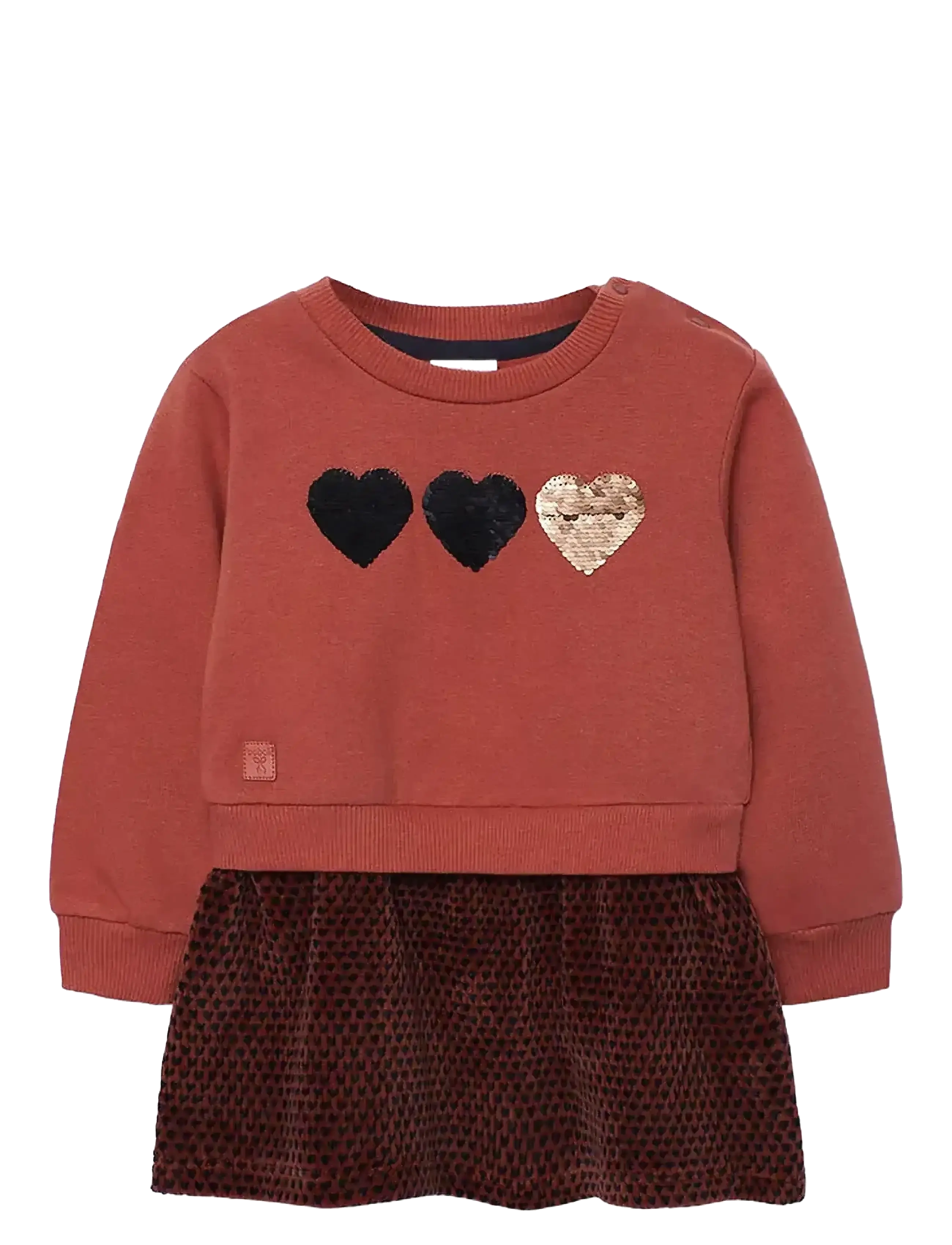 Boboli Fleece combined dress - Kjoler & Nederdele - COPPER / red