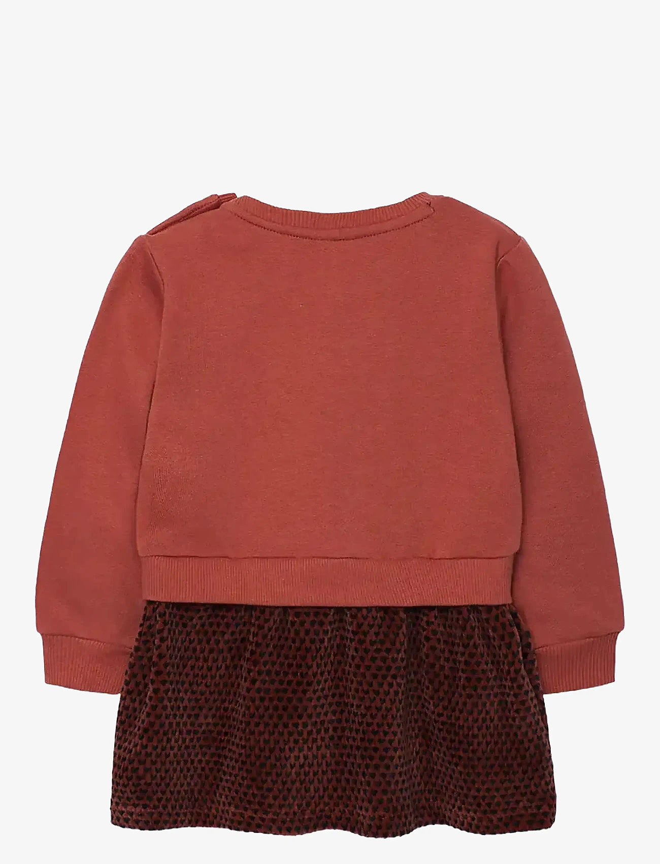 Boboli - Fleece combined dress - långärmade babyklänningar - copper - 1