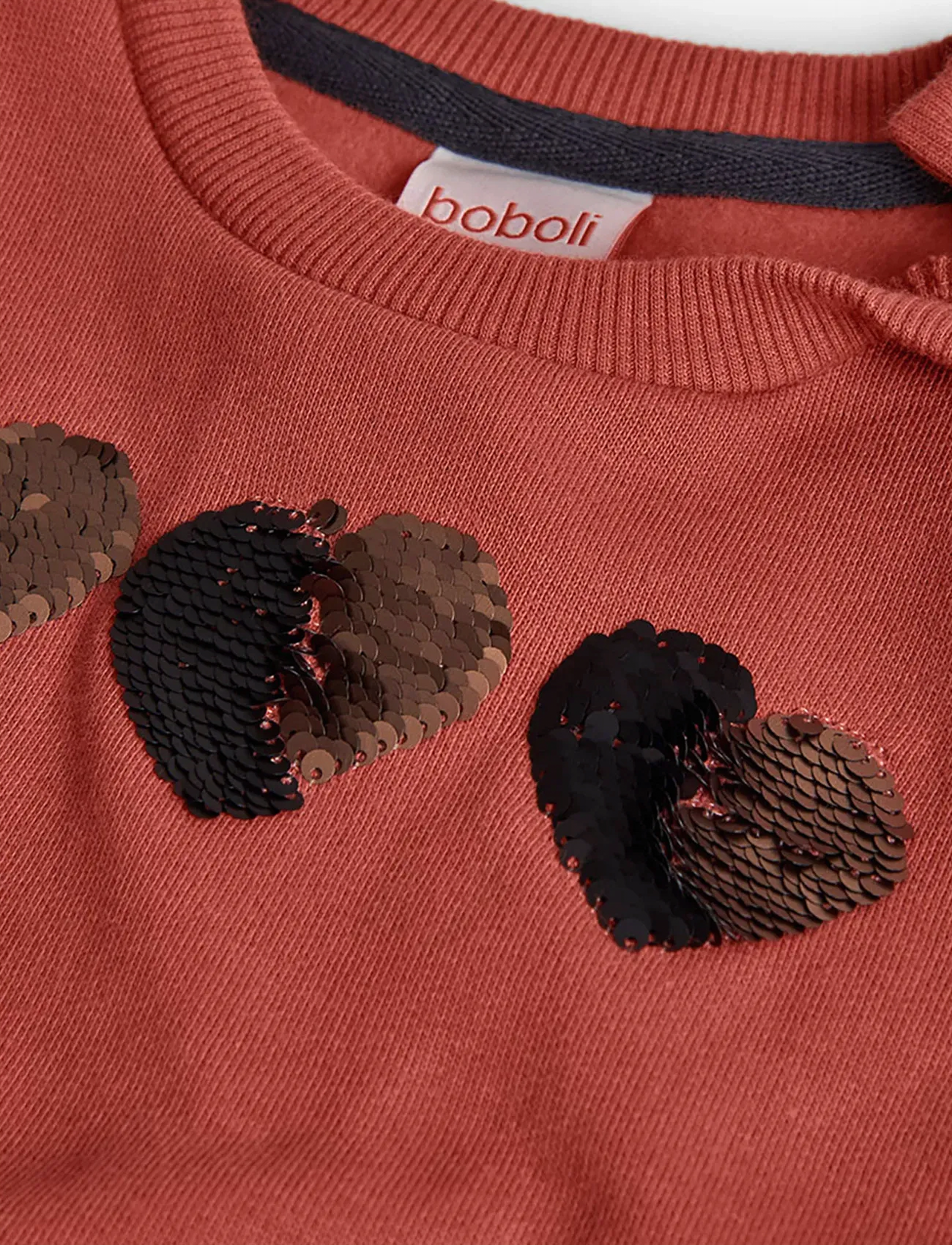 Boboli - Fleece combined dress - babyjurken met lange mouwen - copper - 2