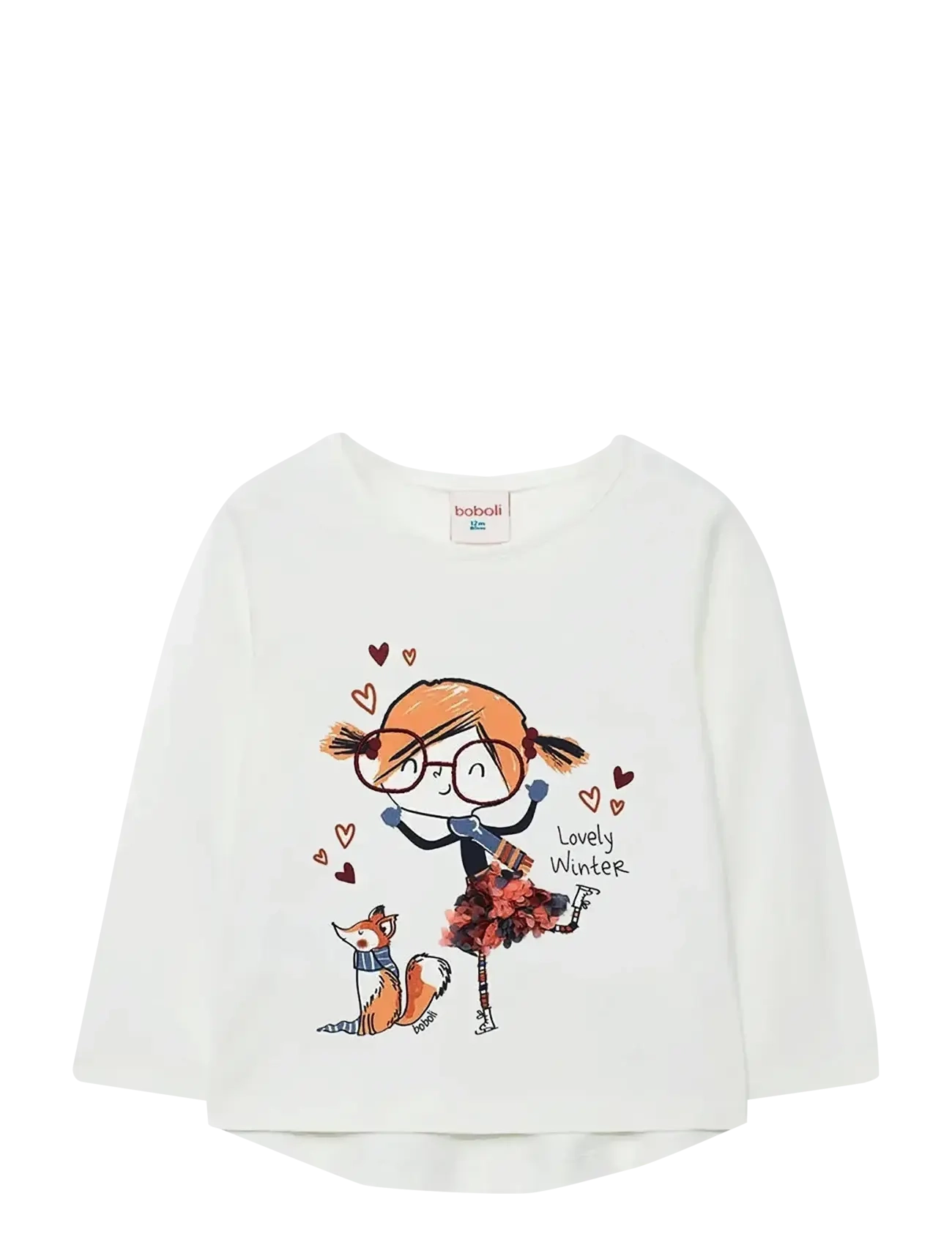 Boboli Knit T-Shirt, 104, White, T-Shirts > Langærmede T-shirts, Børn