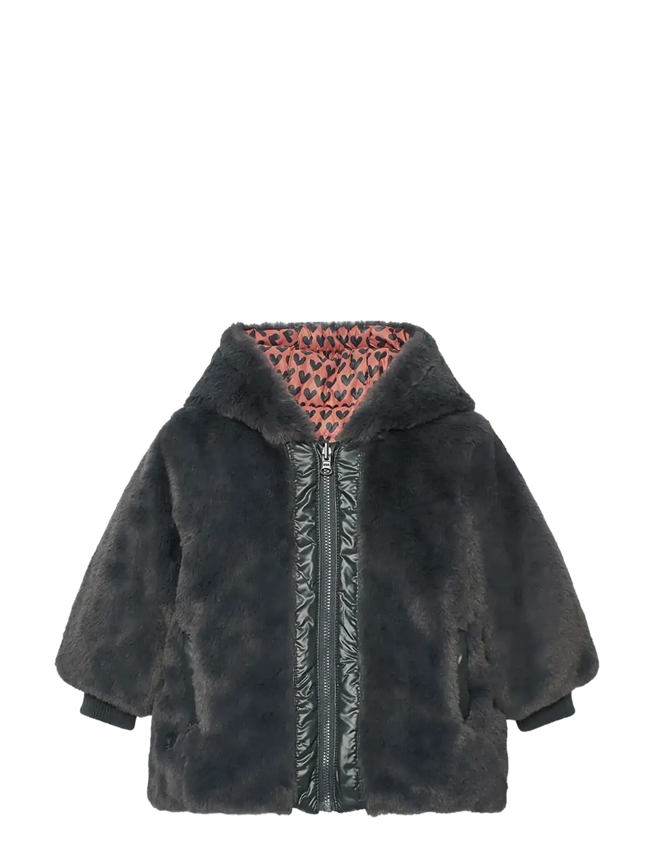 Boboli Reversible Parka, Børn, Kunstpels Vendbar Parka, Rød, Str: 92