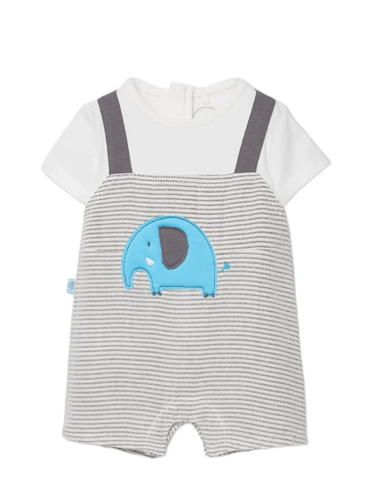 Boboli Knit play suit combined for baby -BCI - Riided - STRIPES / white