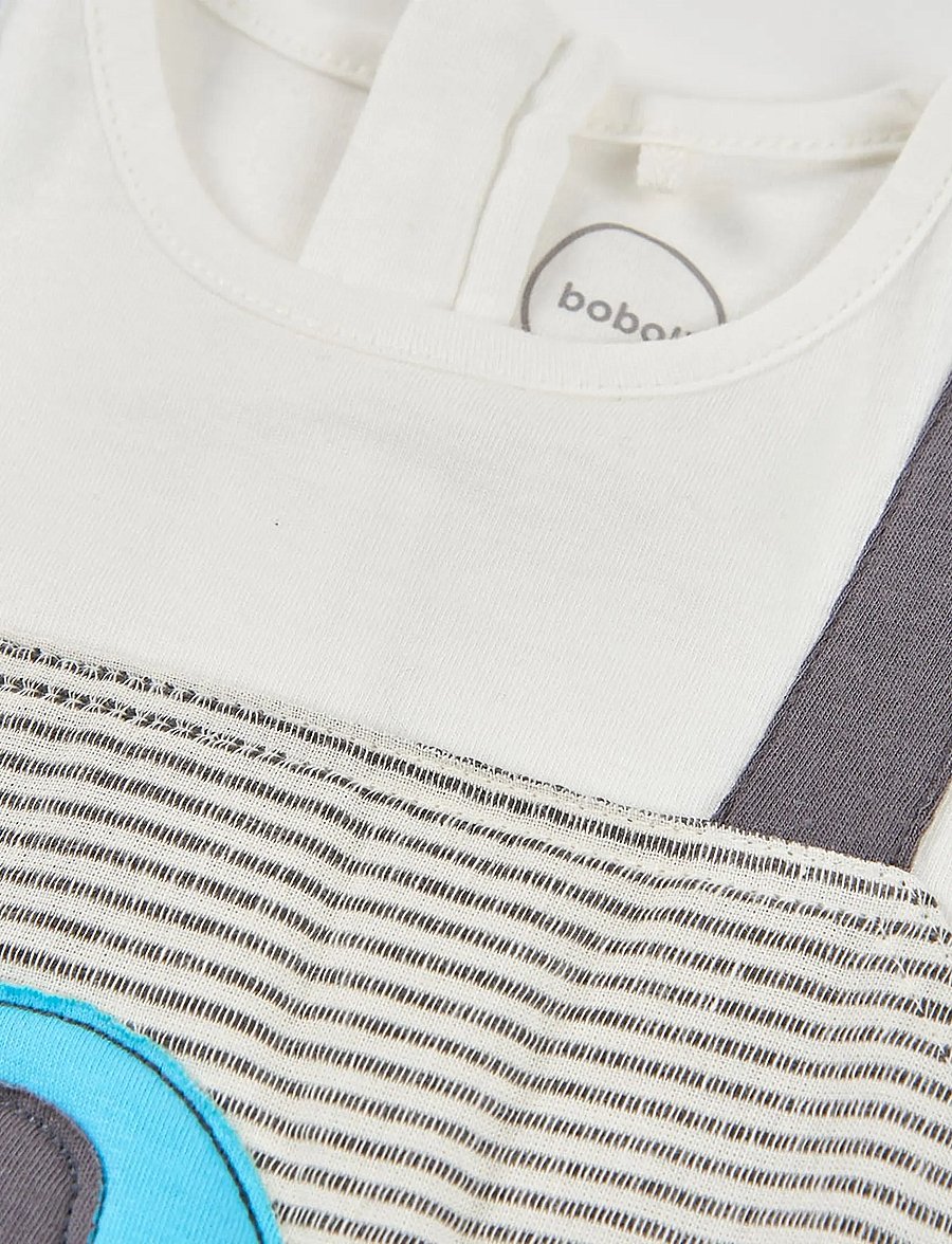 Boboli - Knit play suit combined for baby -BCI - grenouillères - stripes - 2