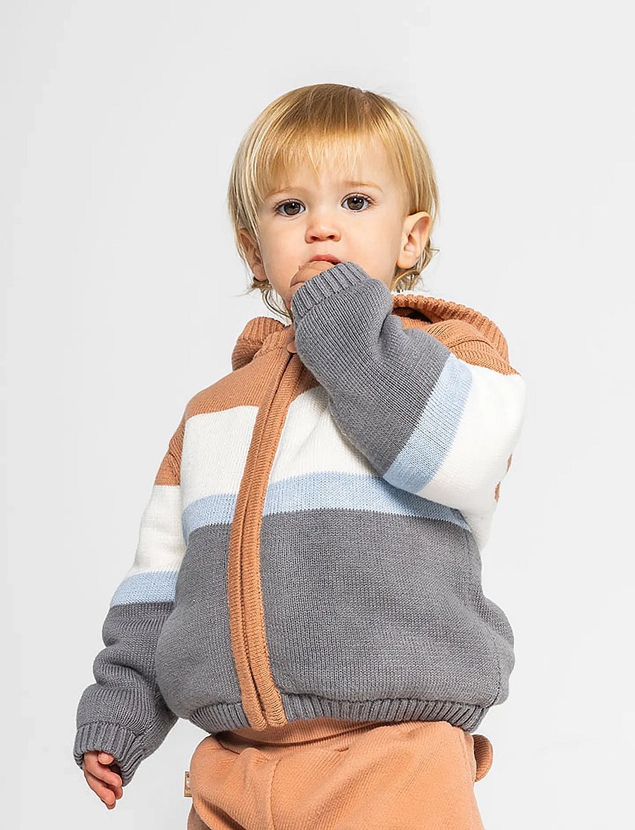Boboli - Knitwear jacket for baby boy -BCI - fleecejacken - hazelnut - 0