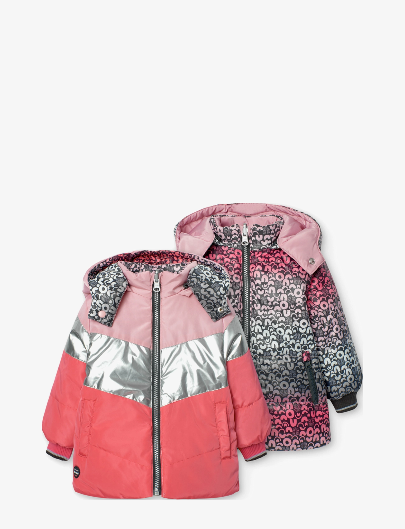 Boboli Reversible parka for baby girl - Joped - FLAMINGO / pink/rose