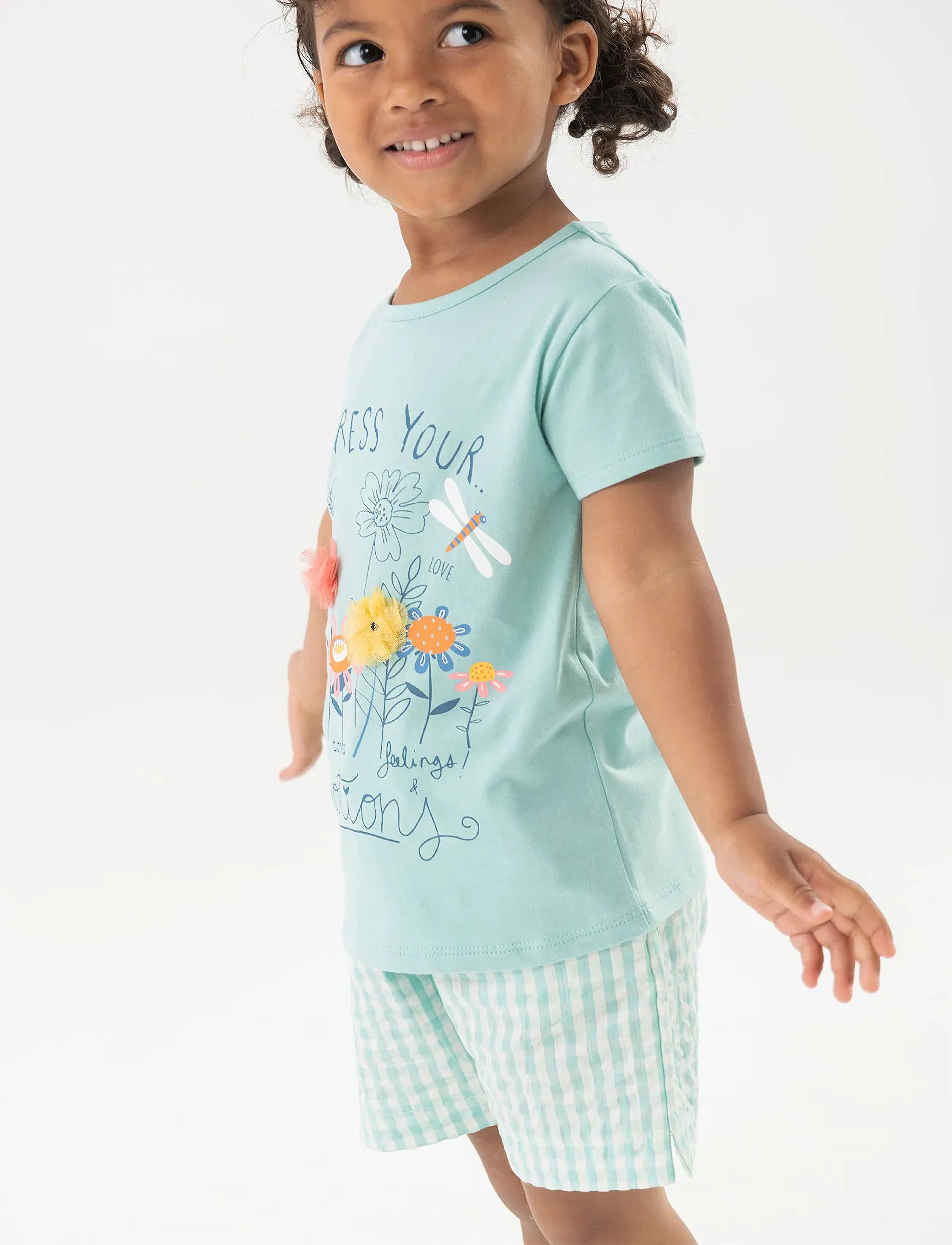 Boboli Poplin Bermuda Shorts Check, Børn, Ternede Bermudashorts, Grøn, Str: 116