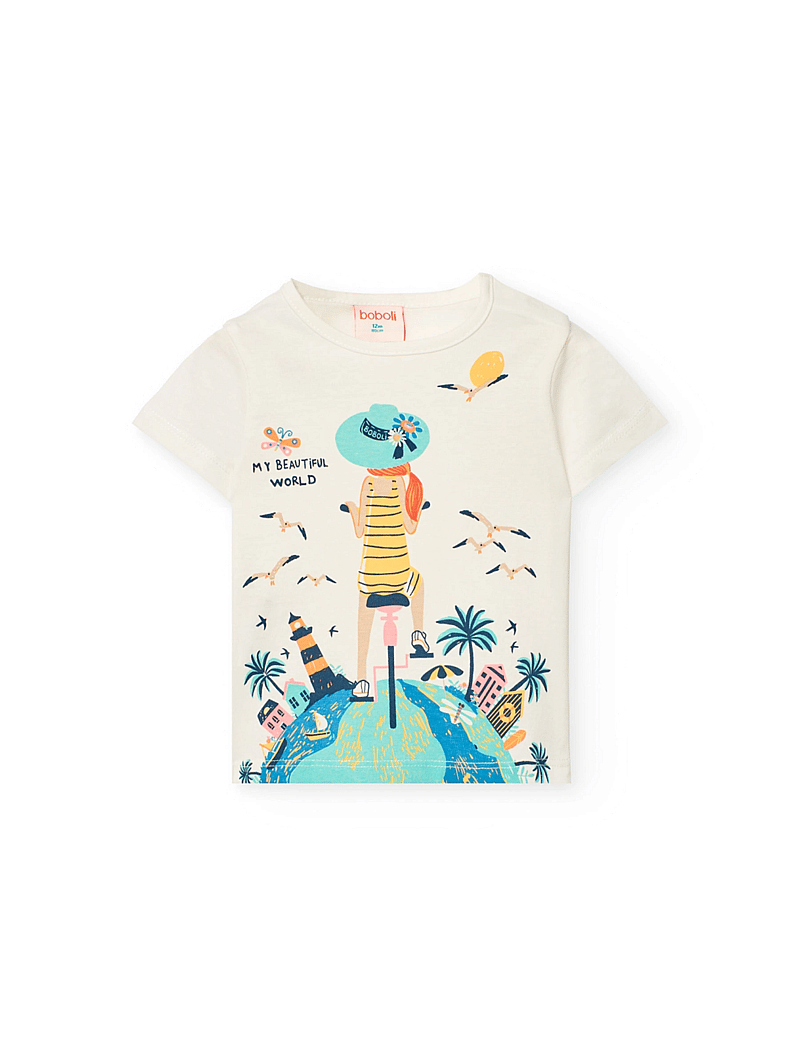 Boboli - Set knit - set med kortärmad t-shirt - white - 2