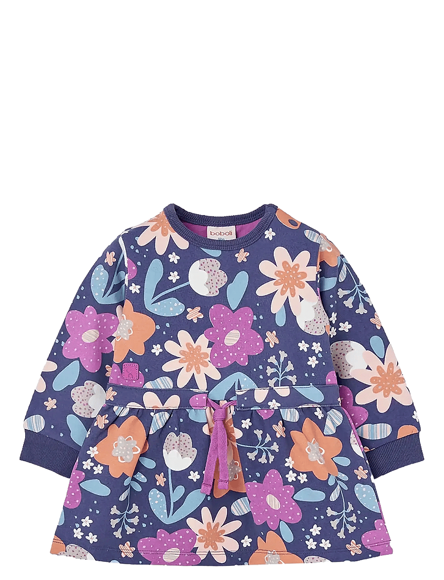 Boboli - Fleece dress floral - robes pour bébés à manches longues - print - 0