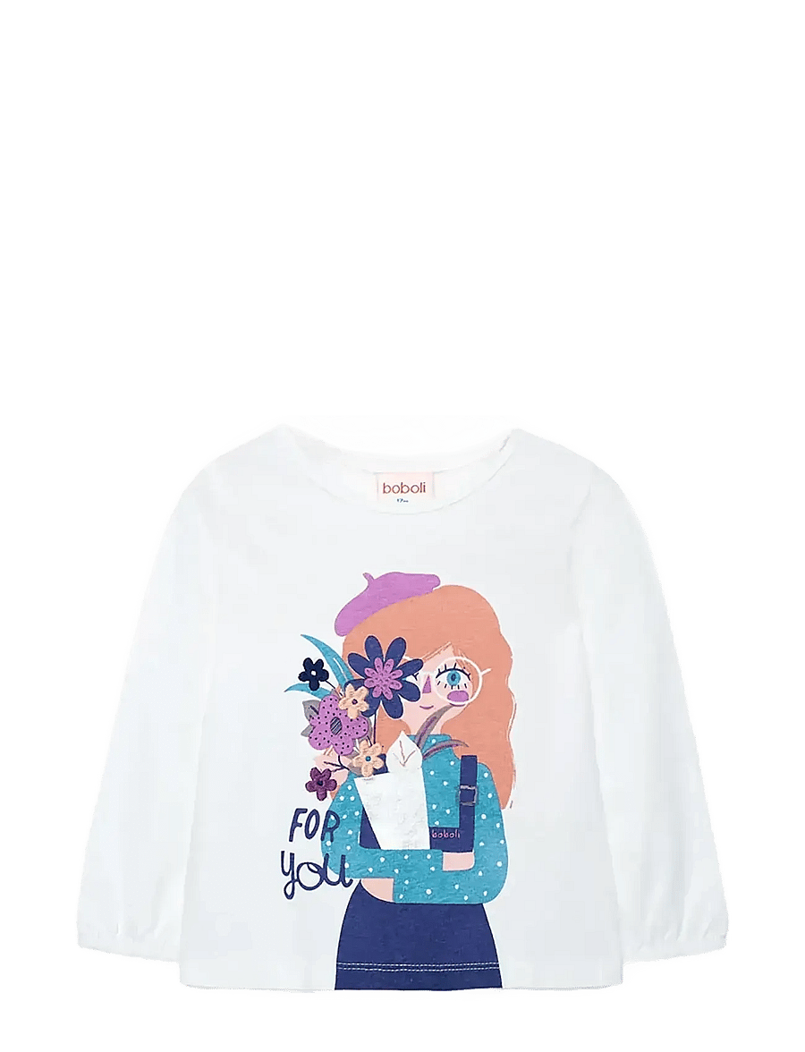 Boboli - Knit t-Shirt - t-shirts à manches longues - off white - 1