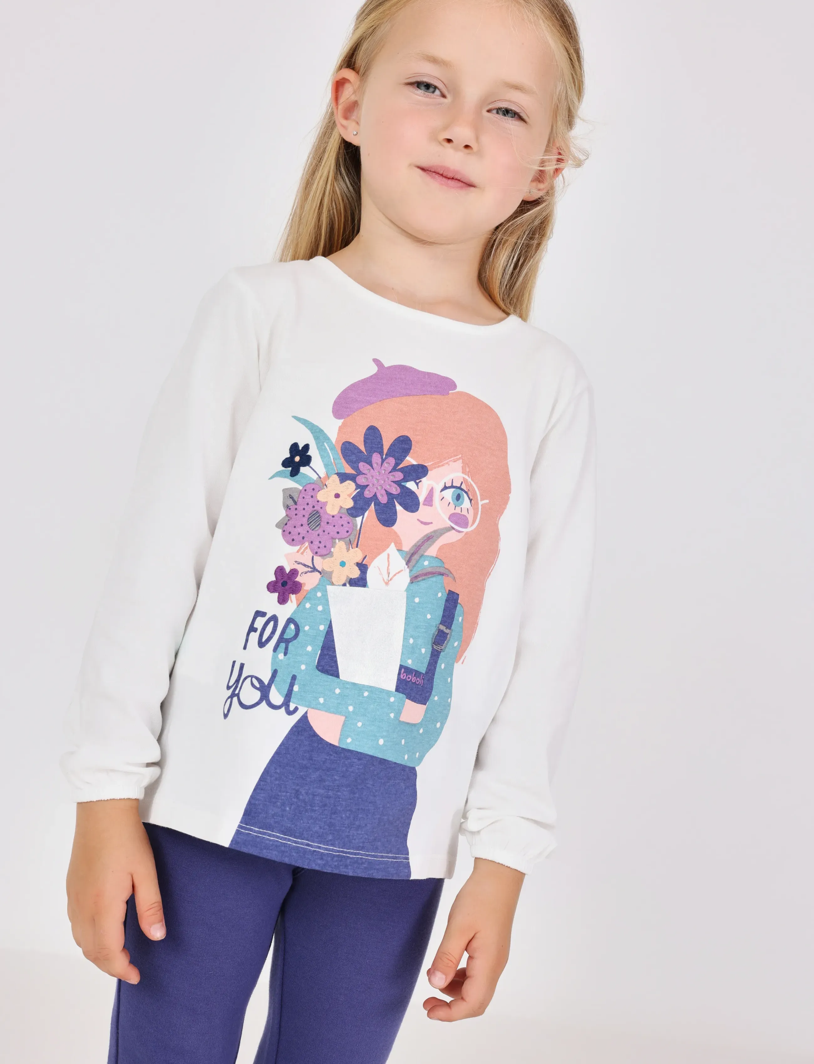 Boboli Knit T-Shirt, 86, White, T-Shirts > Langærmede T-shirts, Børn