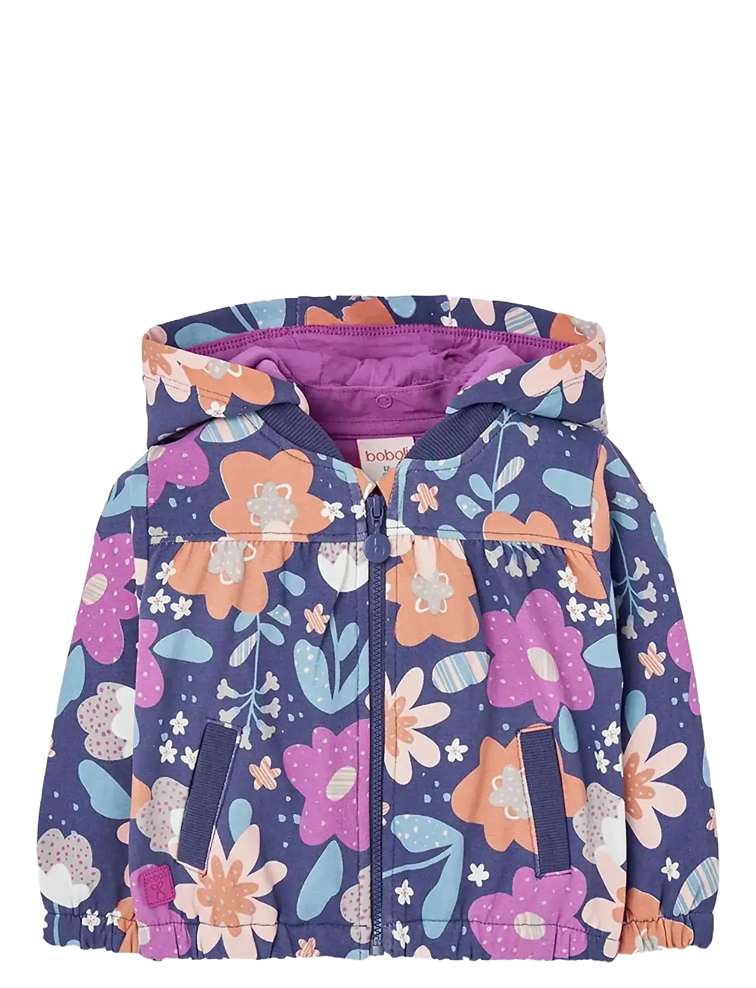 BOBOLI Fleece Jacke Floral Lila - 116 - Kinder