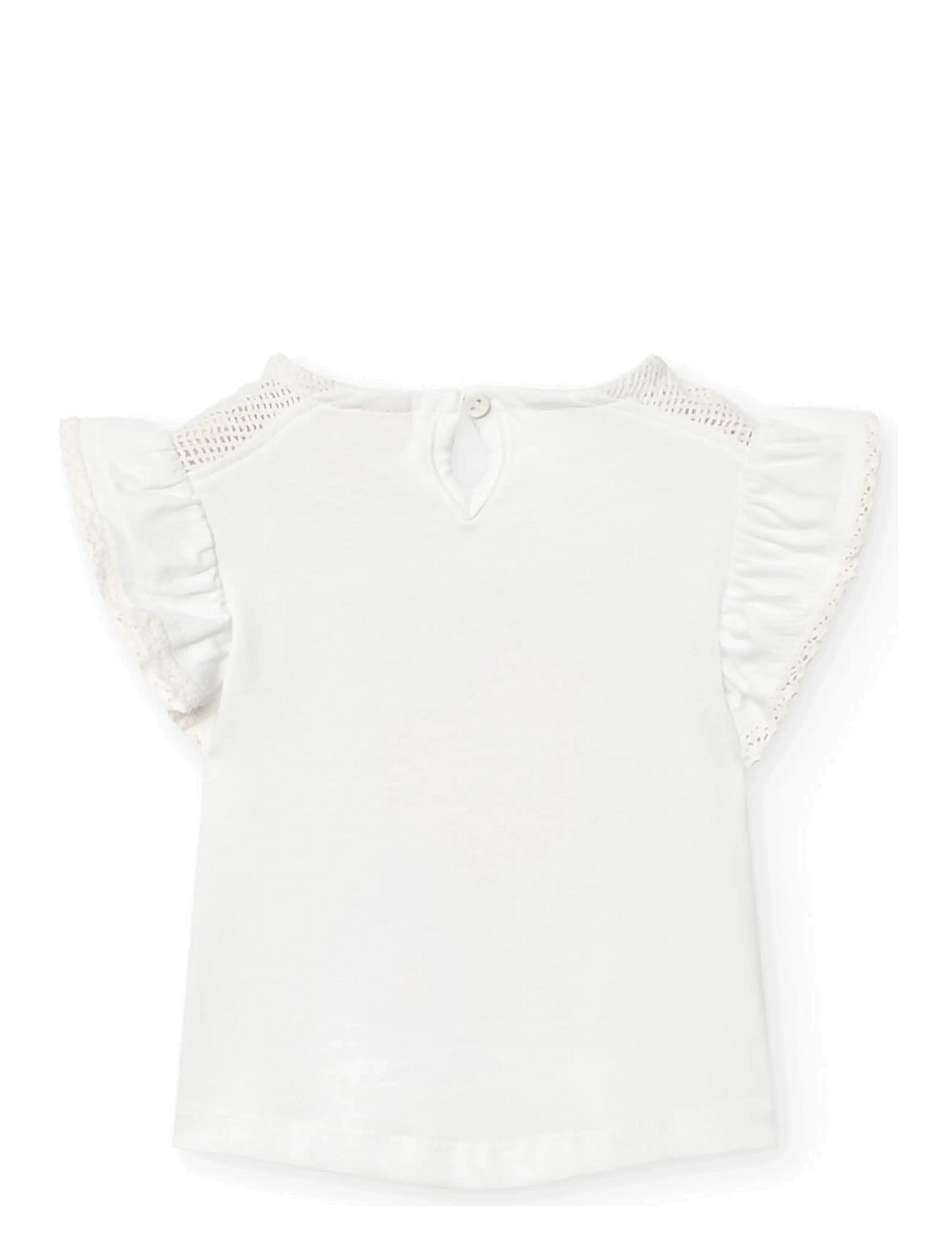 Boboli - Knit t-Shirt - t-shirts à manches courtes - white - 1