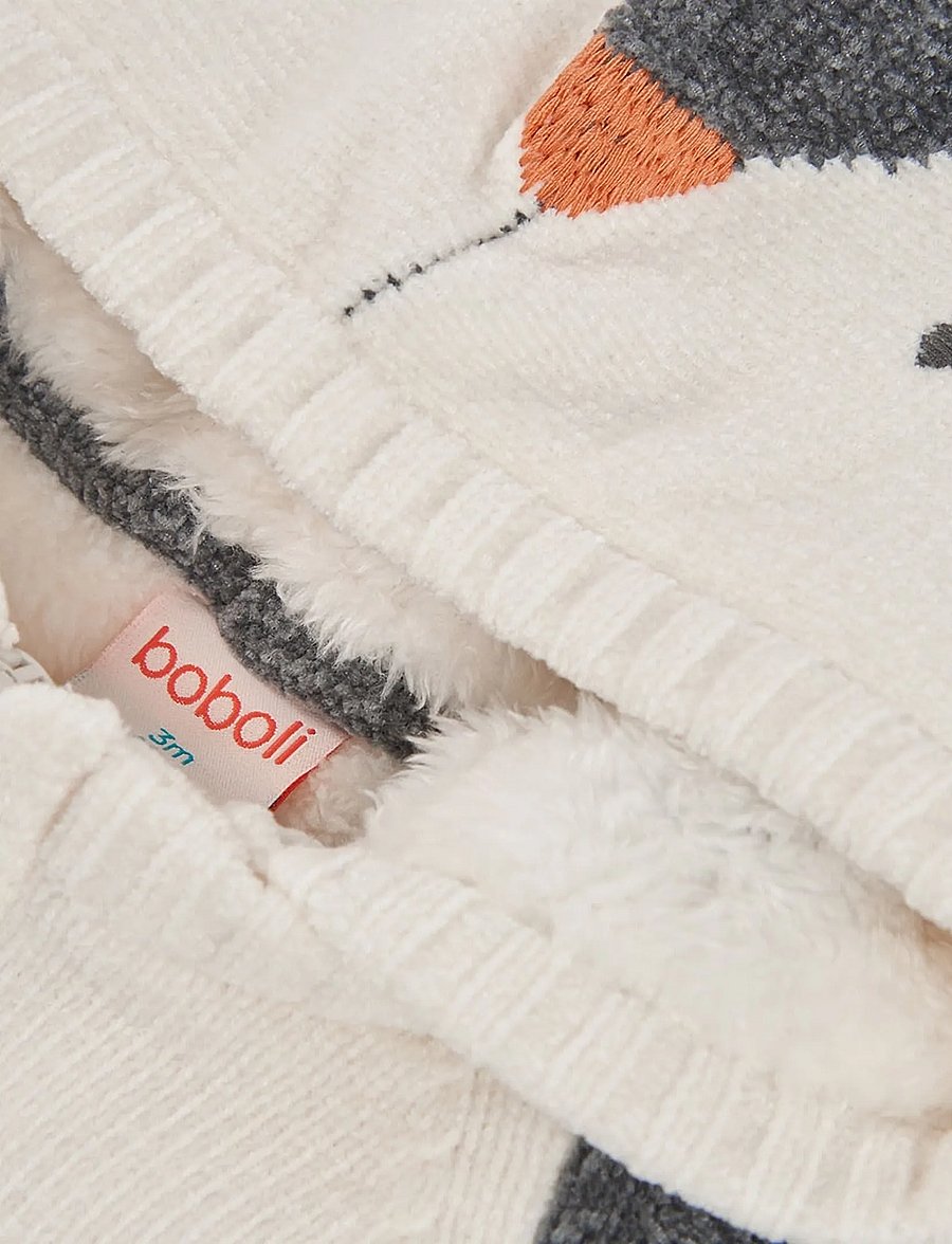 Boboli - Knitwear hooded jacket for baby - fleecejacken - off white - 2