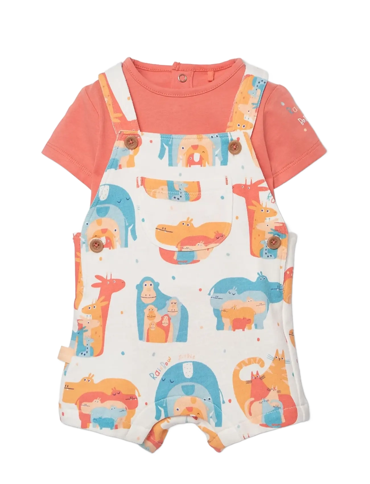 Boboli Set knit for baby boy -BCI - Set med body - PRINT / orange