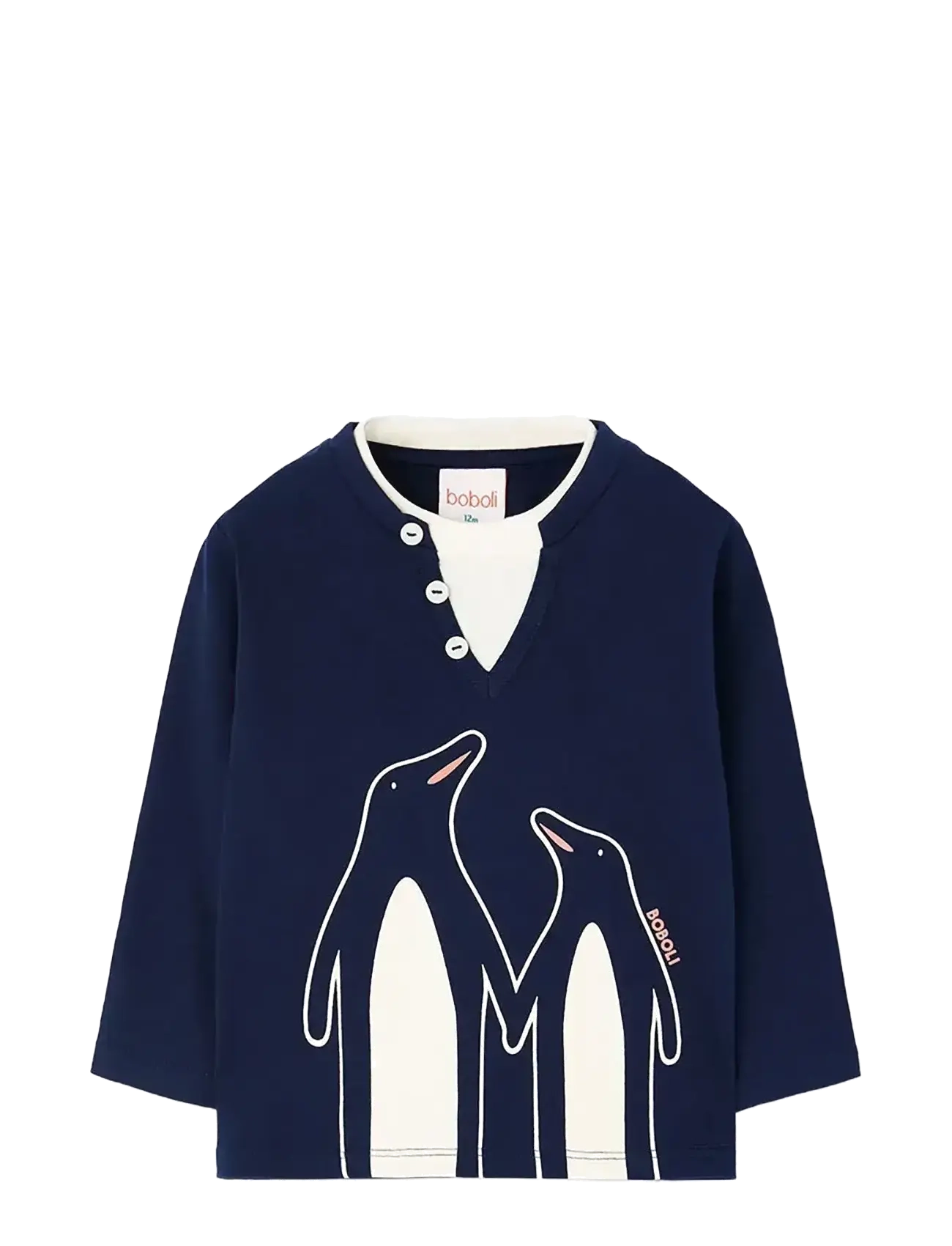 Boboli Knit T-Shirt, 128, Navy, T-Shirts > Langærmede T-shirts, Børn
