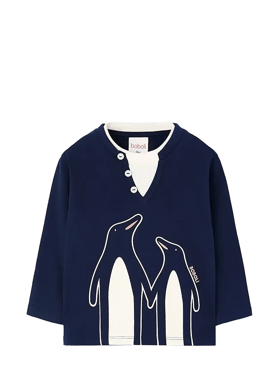 Boboli - Knit t-Shirt - långärmade t-shirts - navy - 0