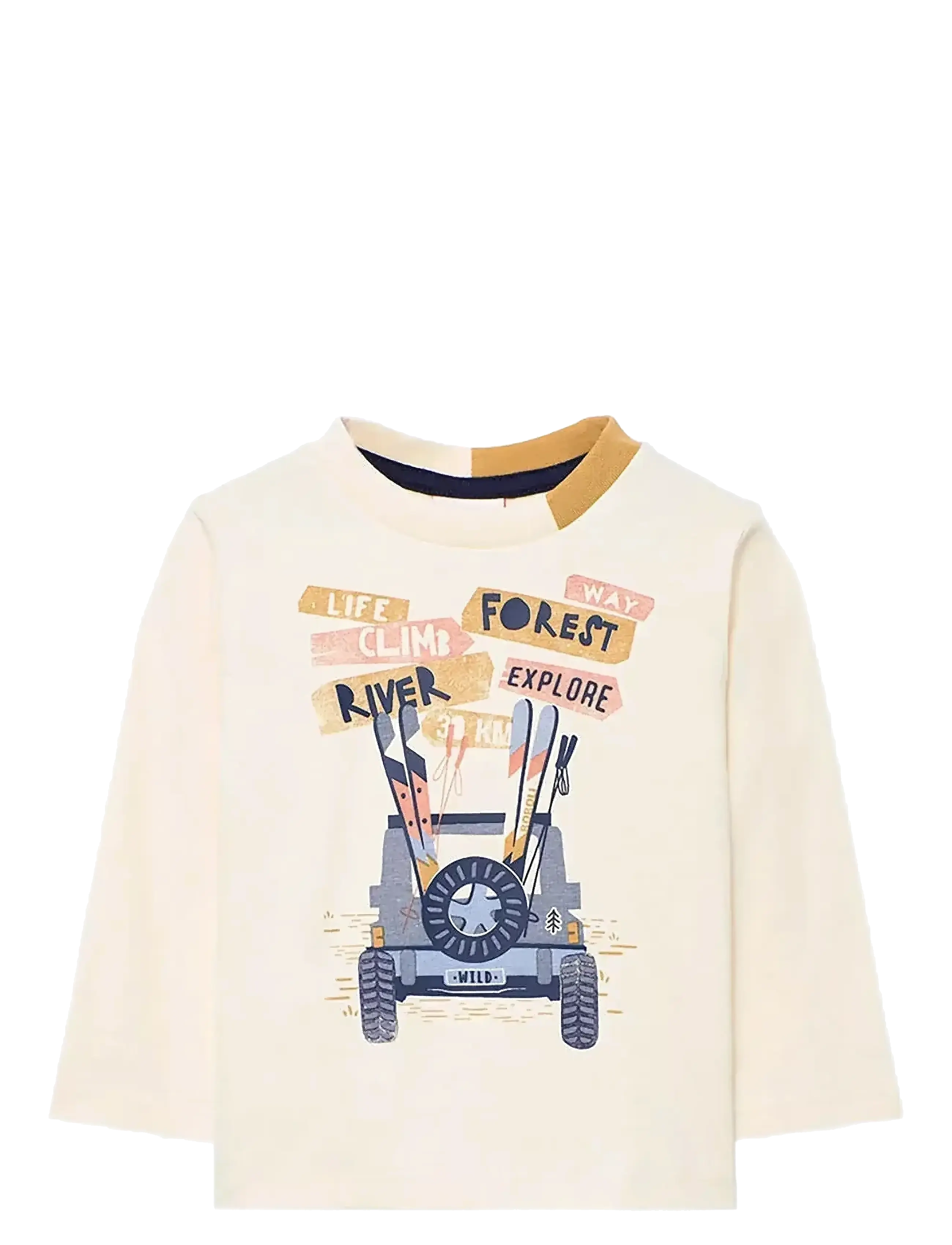 Boboli Knit T-Shirt, 116, Cream, T-Shirts > Langærmede T-shirts, Børn