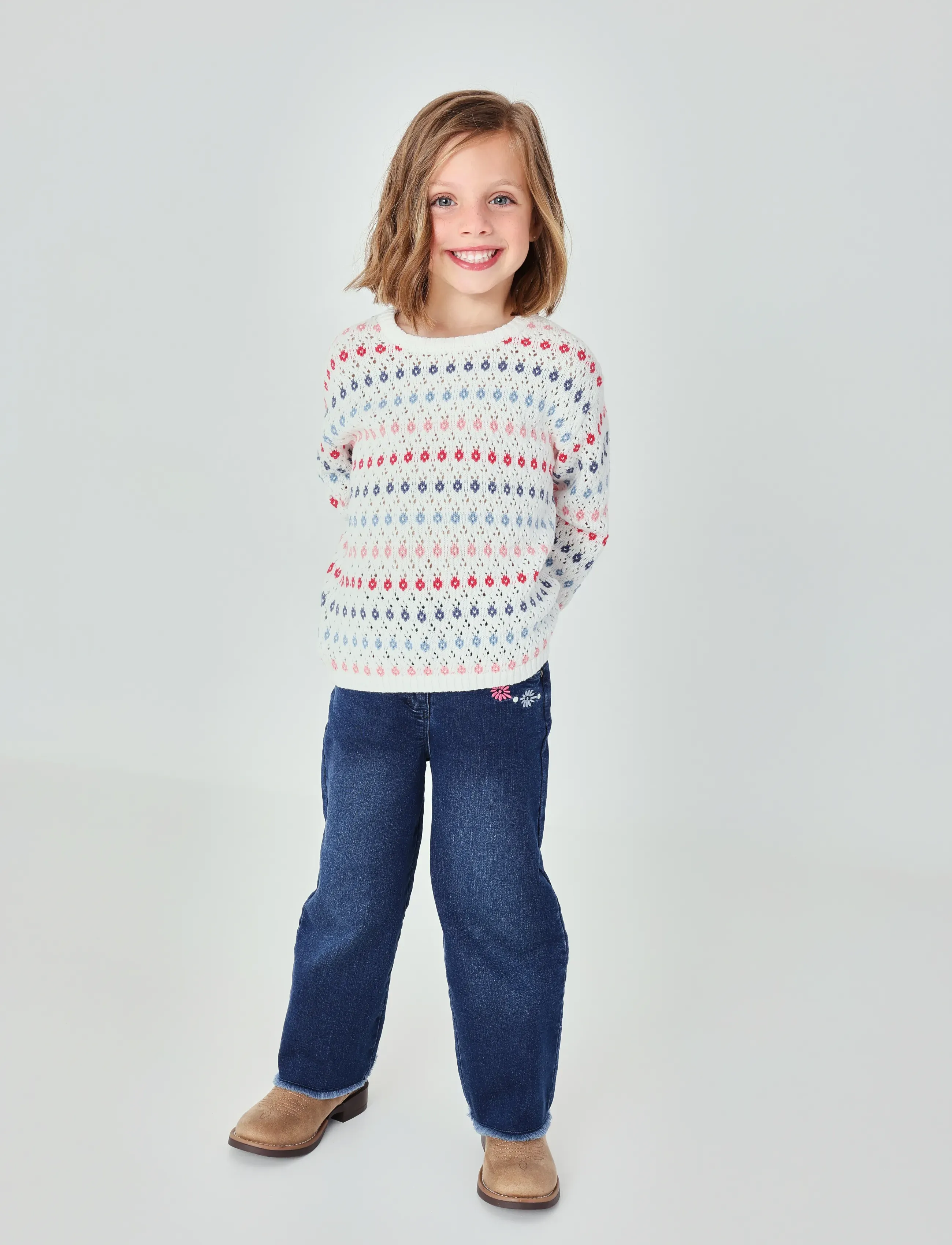 Boboli - Knitwear pullover for girl -BCI - jumpers - off white - 3