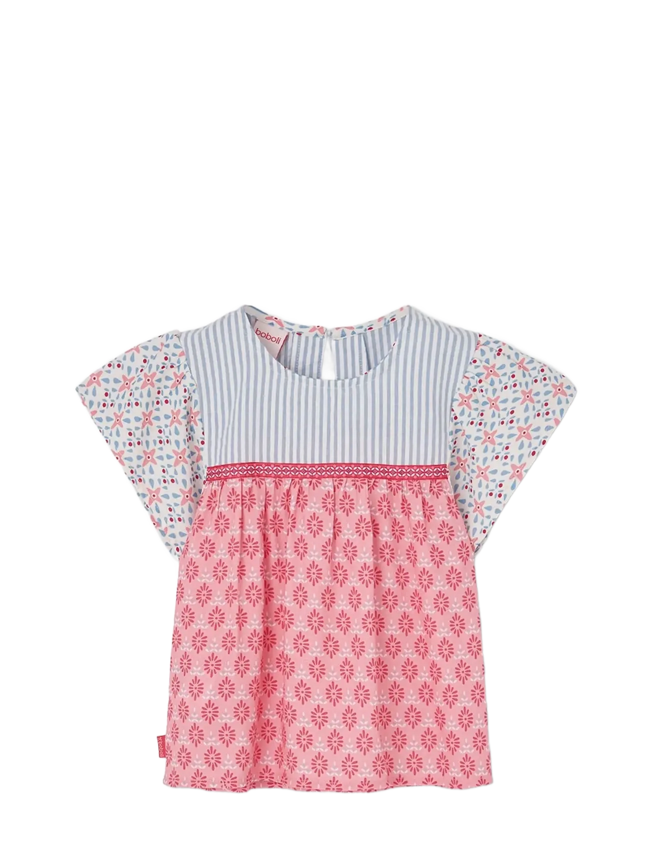 BOBOLI Poplin Bluse Combined For Mädchen -Bci Patterned - 116 - Kinder