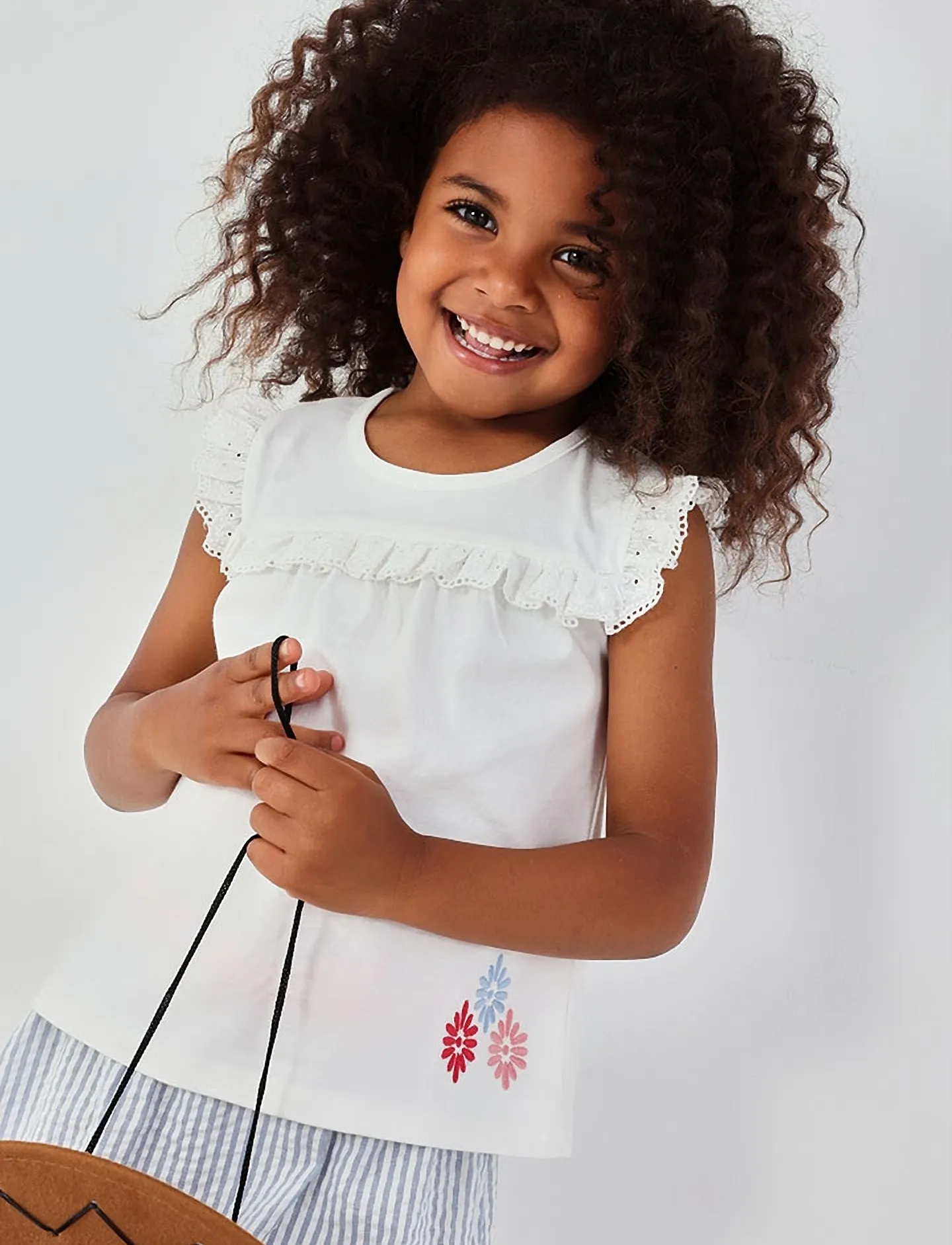 Boboli Knit t-Shirt for girl -BCI - Toppe og t-shirts - OFF WHITE / white